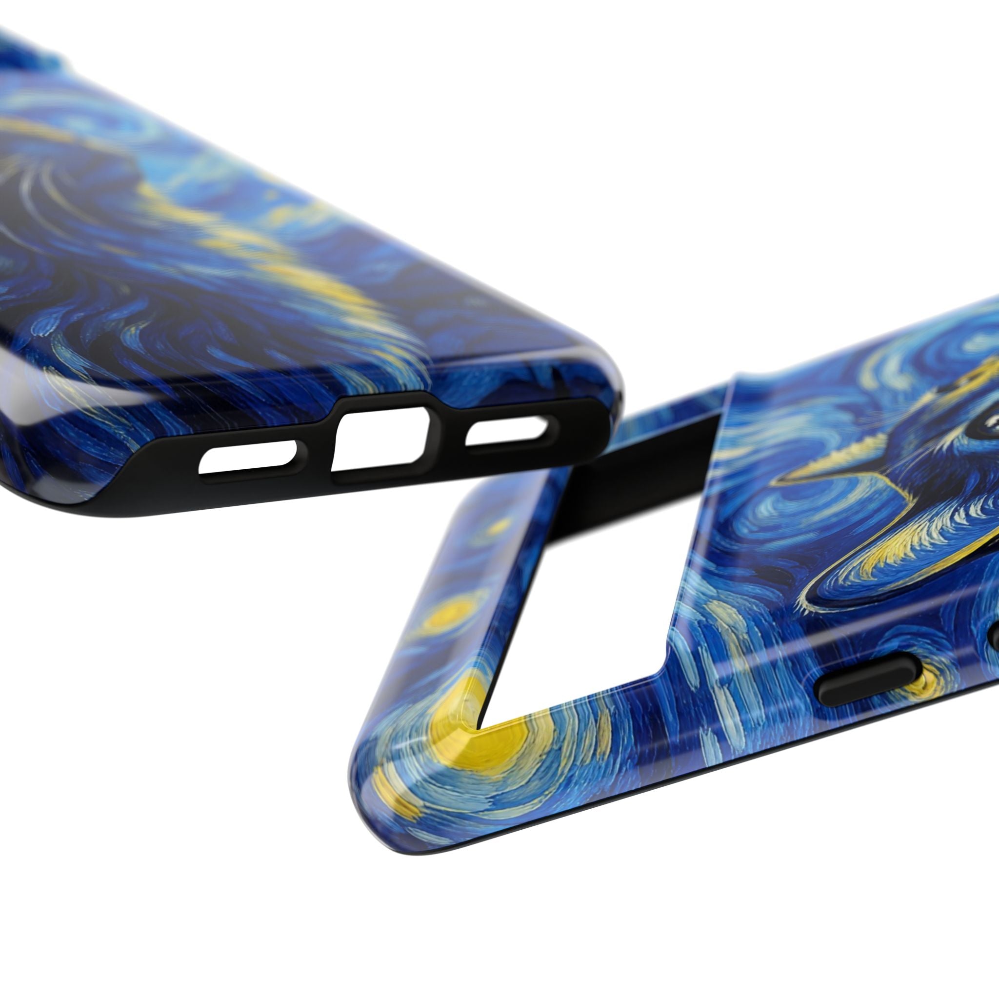 Starry Night Cat Phone Case — Van GoghStyle Blue Galaxy iPhone Cover