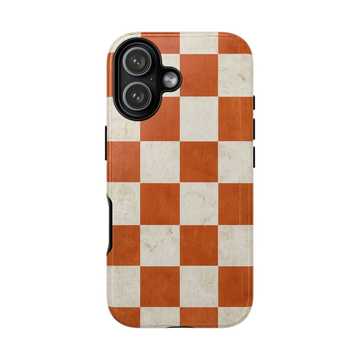 Vintage Orange Checkerboard Tough Phone Case