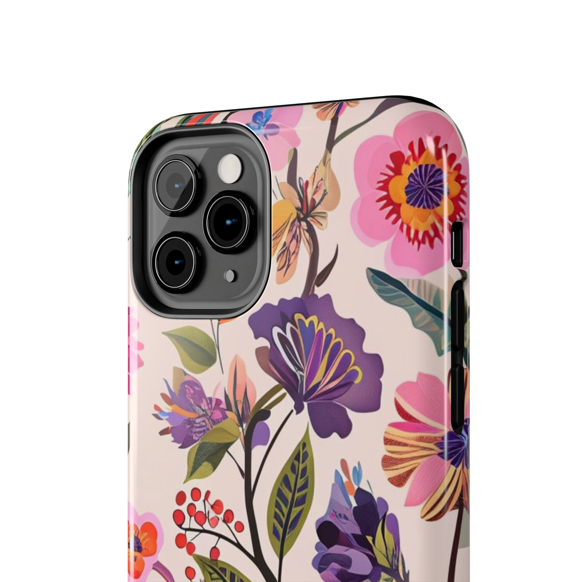 Floral Tough Phone Case – Colorful Botanical Flower Design
