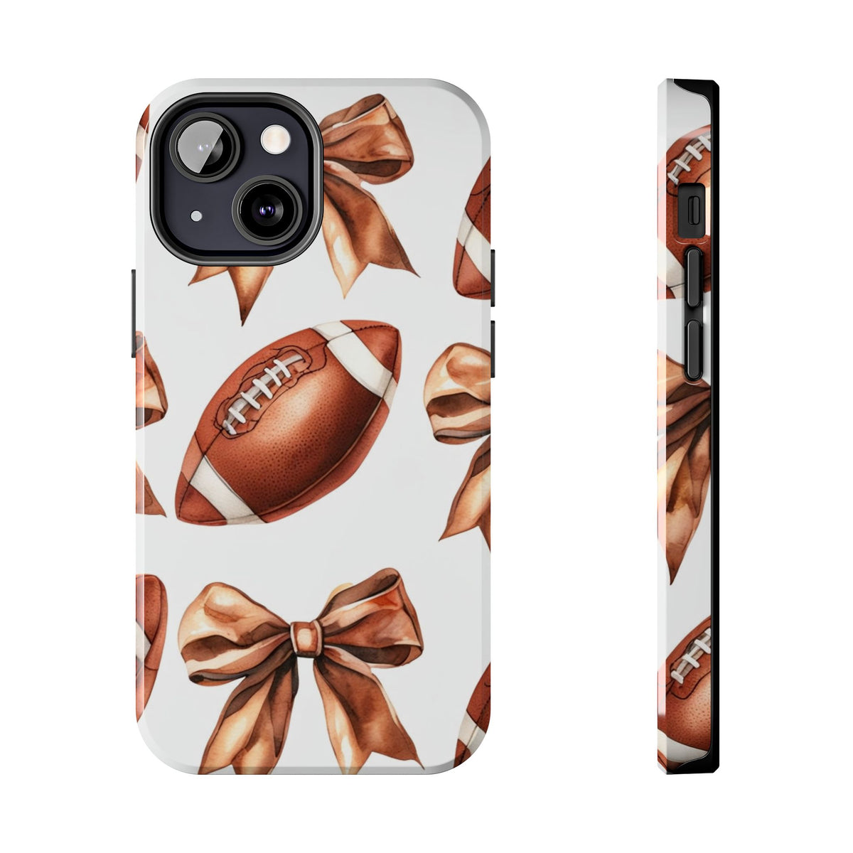 Tough Phone Case – Football & Bow Pattern