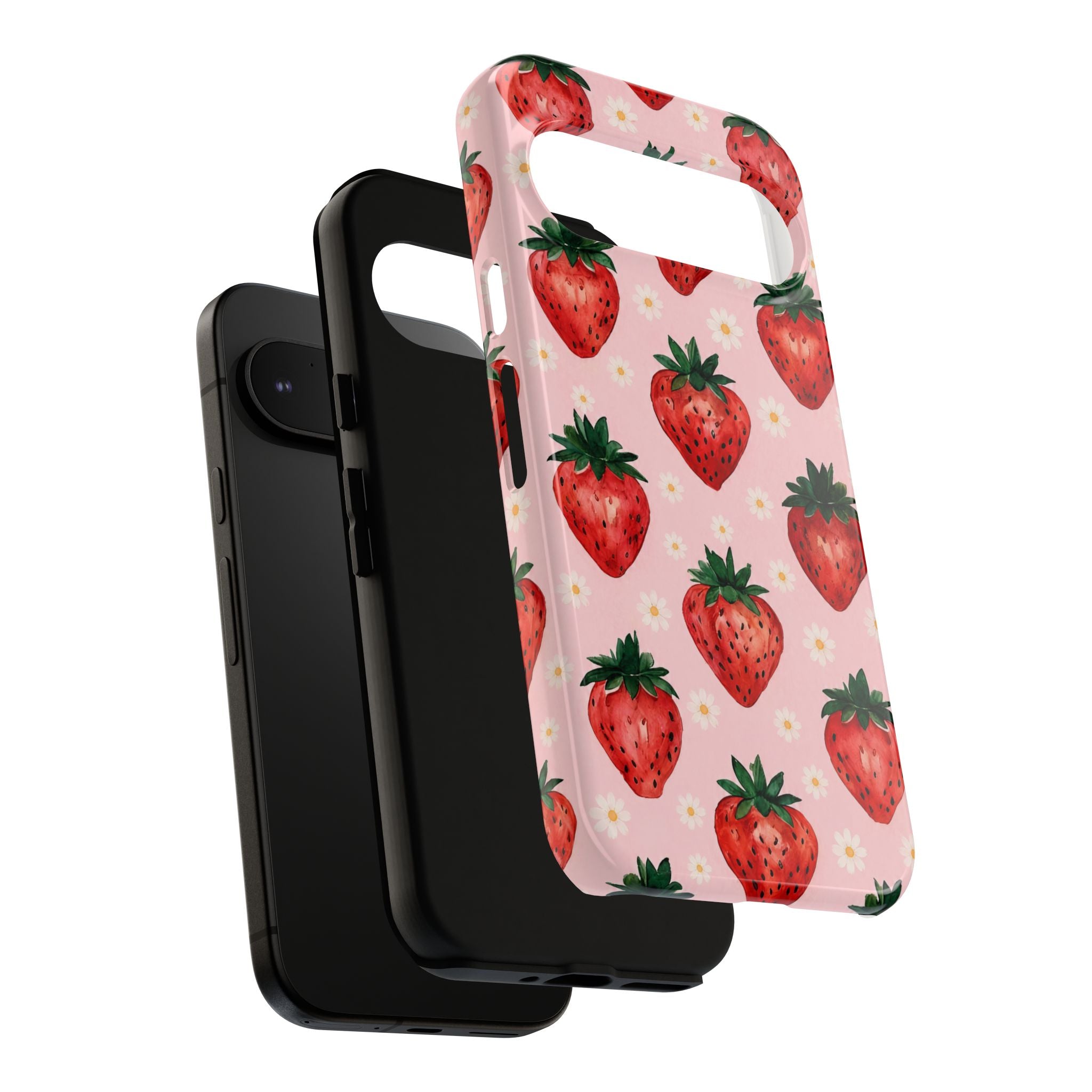Strawberry Pattern Tough Case — Cute Pink Fruit Phone Case