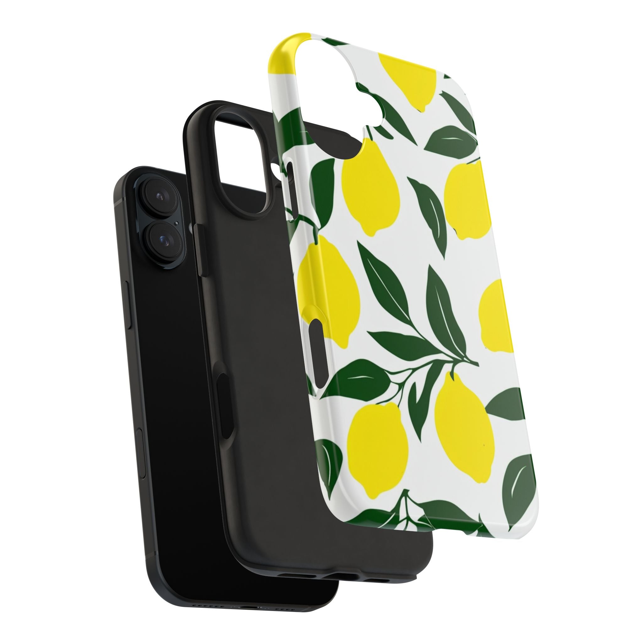 Lemon Pattern Tough Phone Case — Bright Citrus Protective Phone Cover