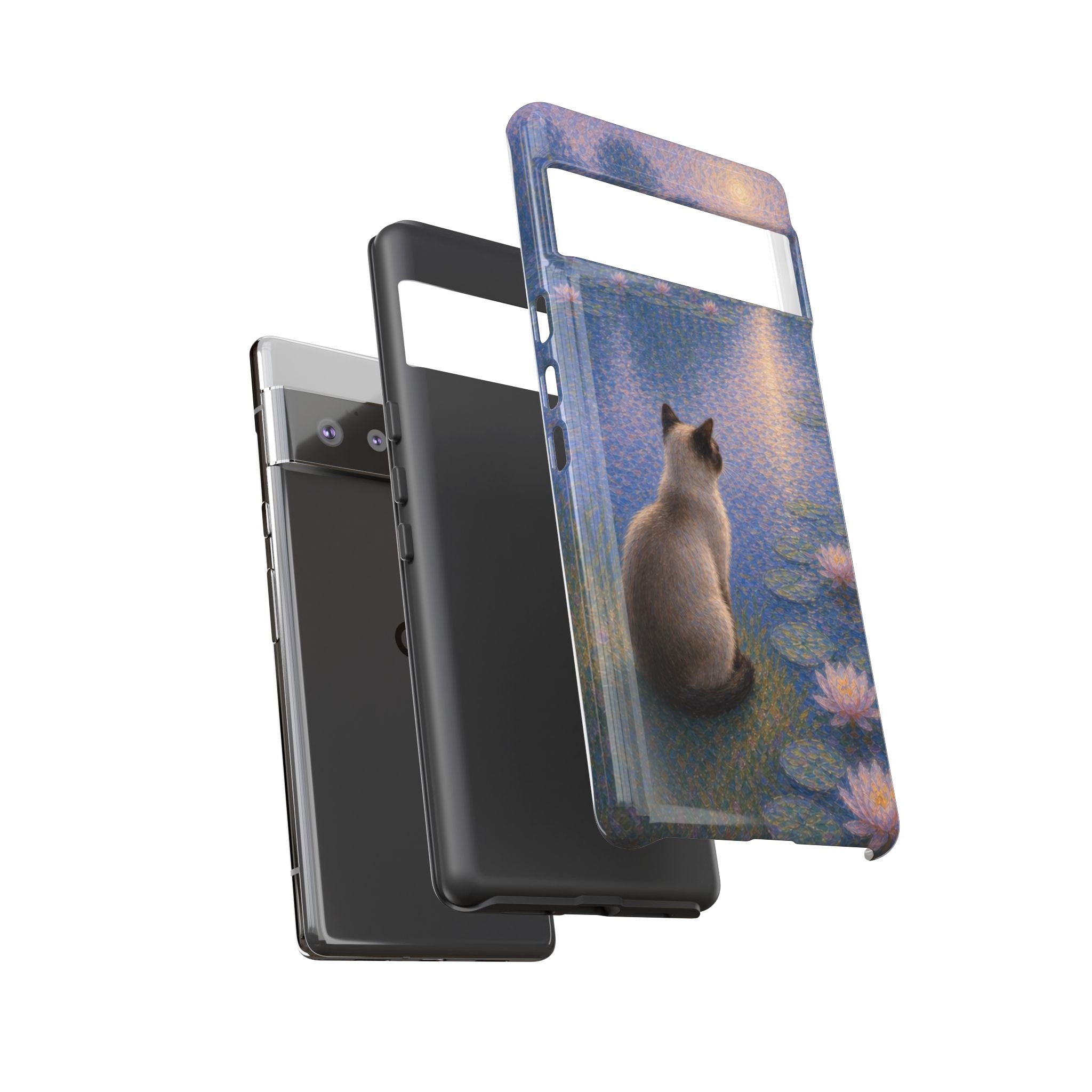 Cat Moonlight Phone Case — Serene Siamese by Lily Pond