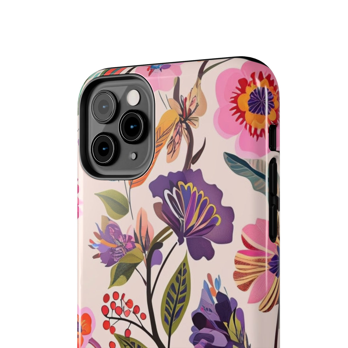 Floral Tough Phone Case – Colorful Botanical Flower Design