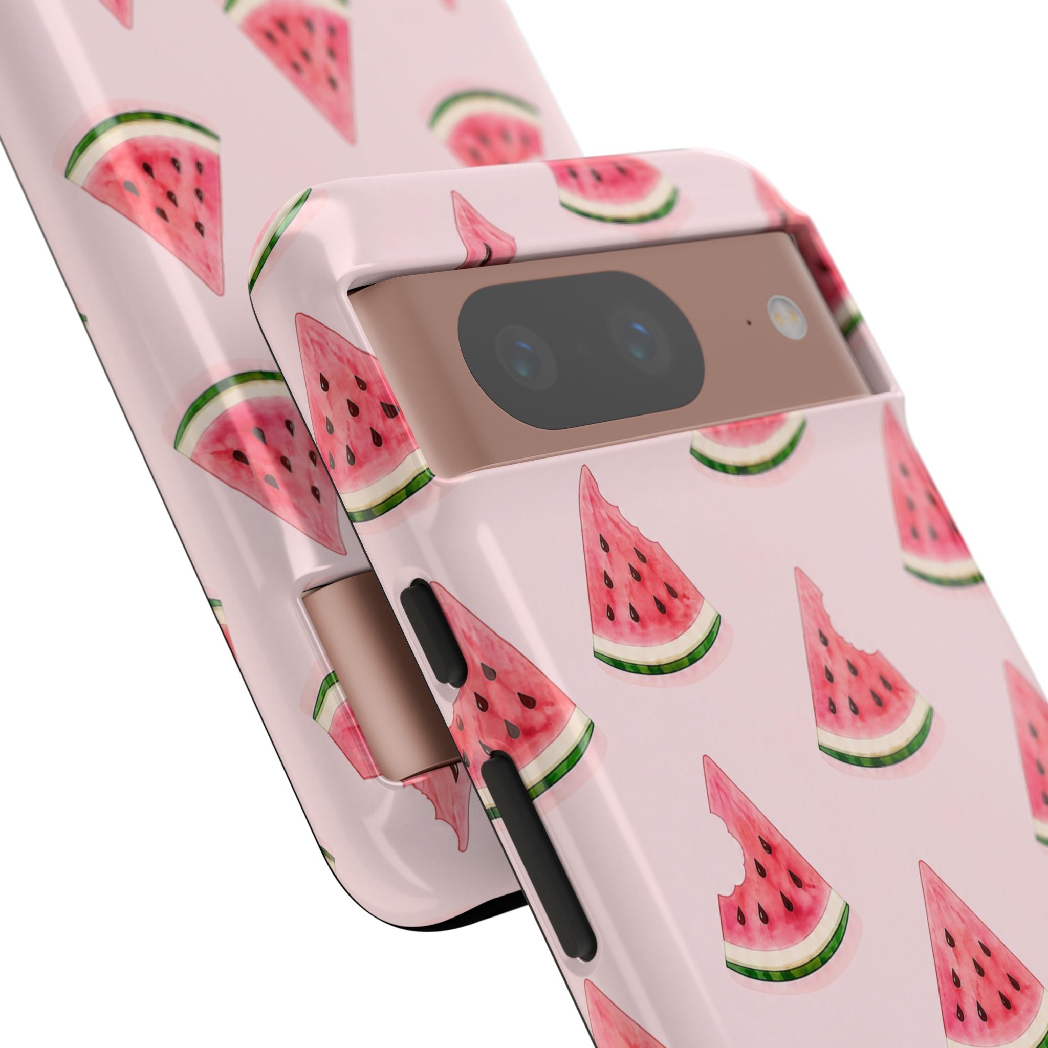 Watermelon Pattern Tough Phone Case — Pink Fruit Slice Protective Case