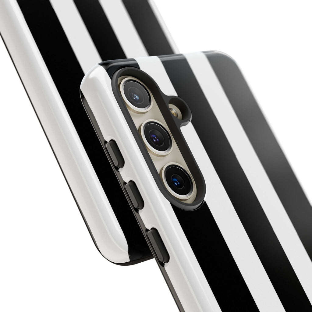 Black & White Vertical Stripe Phone Case — Tough Protective iPhone Cover