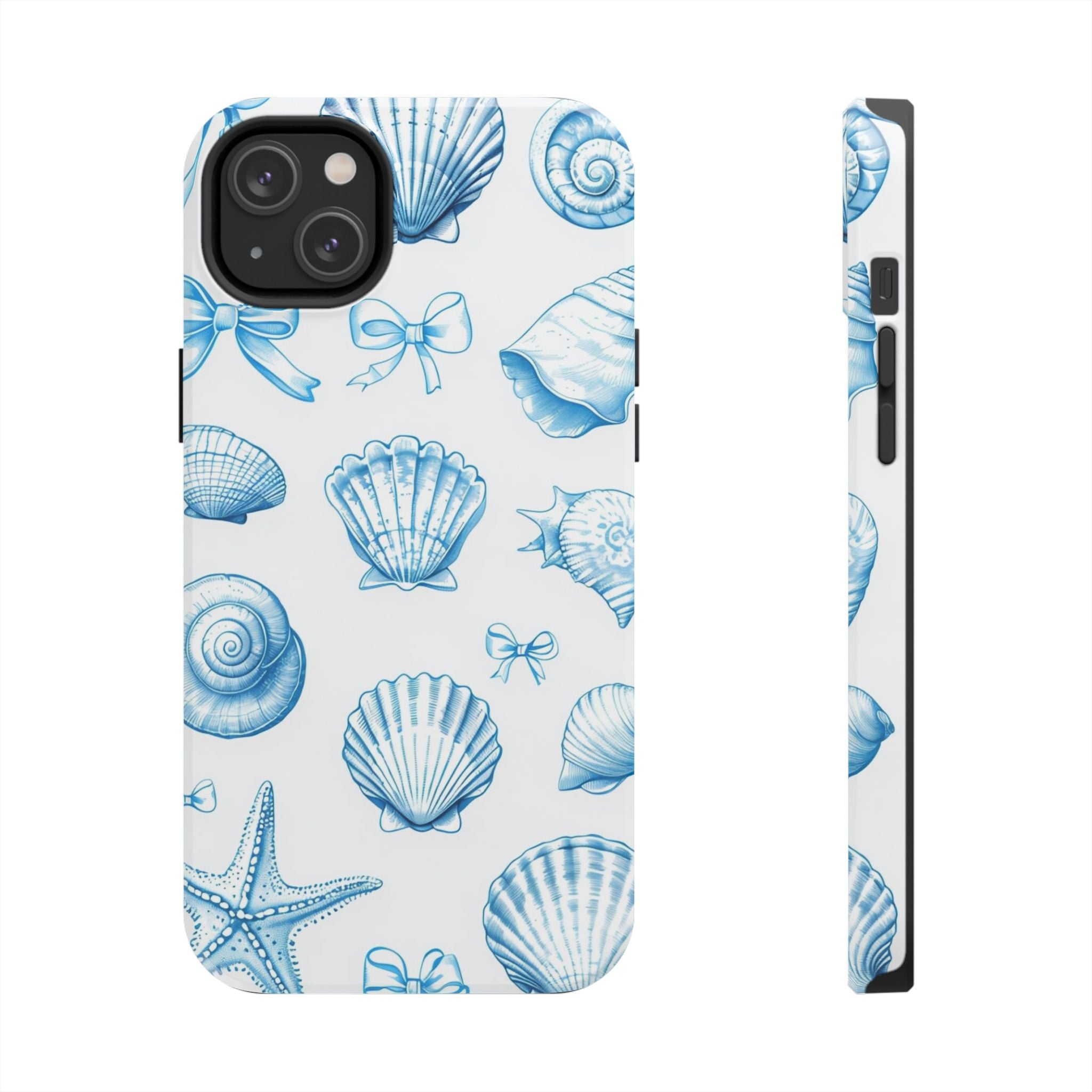 Seashell Blue Tough Phone Case – Coastal Shell Pattern Protective Cover