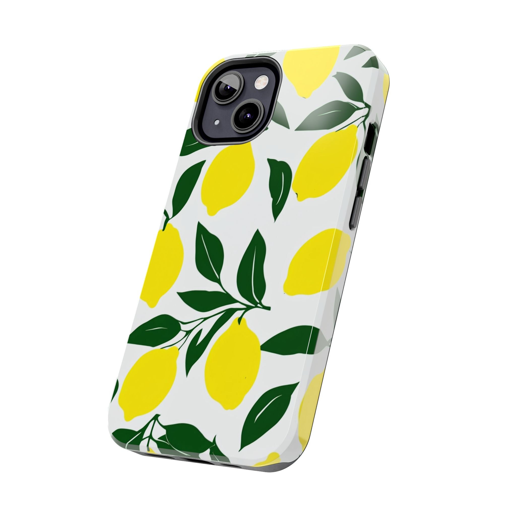 Lemon Pattern Tough Phone Case — Bright Citrus Protective Phone Cover