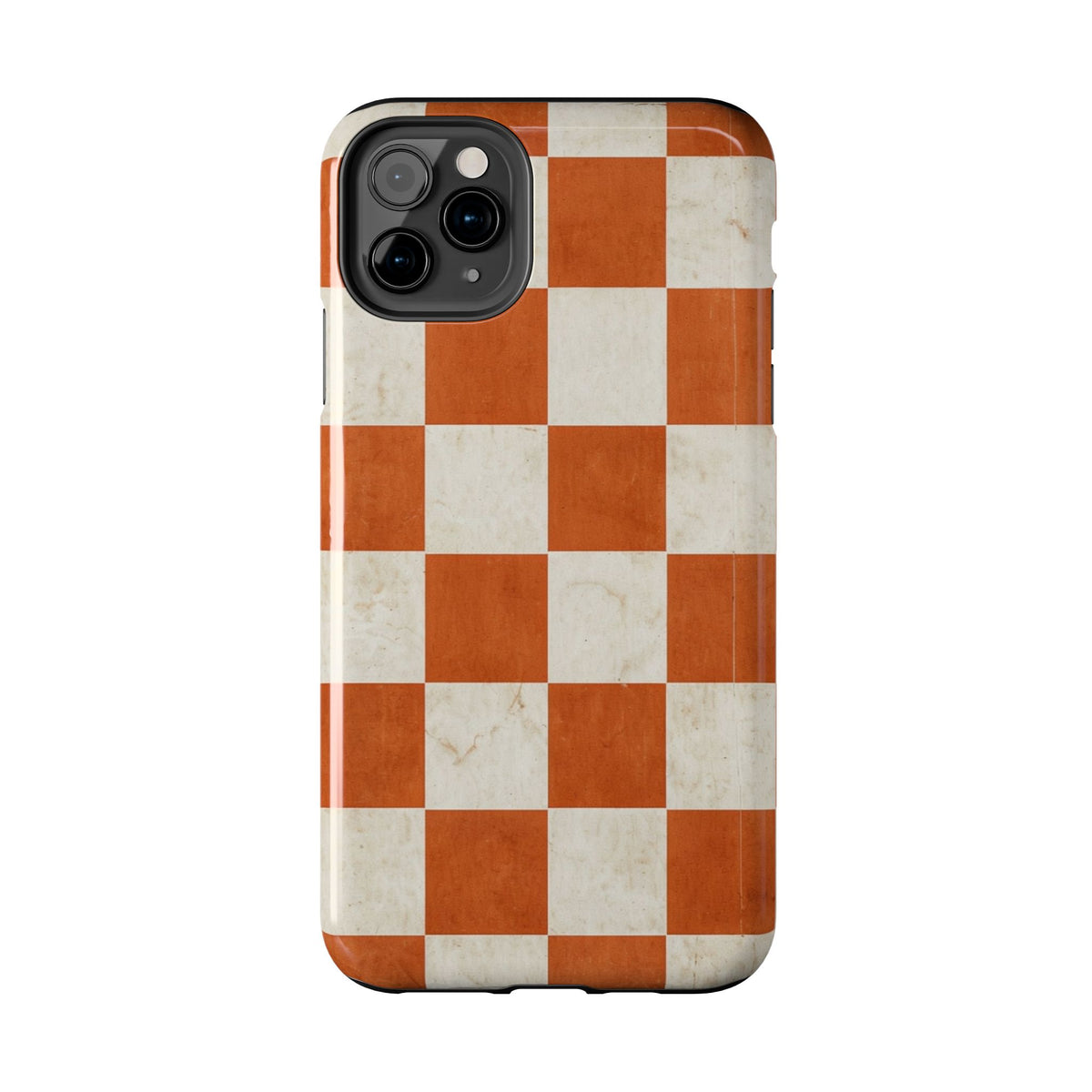 Orange and Cream Checkerboard Tough Phone Case