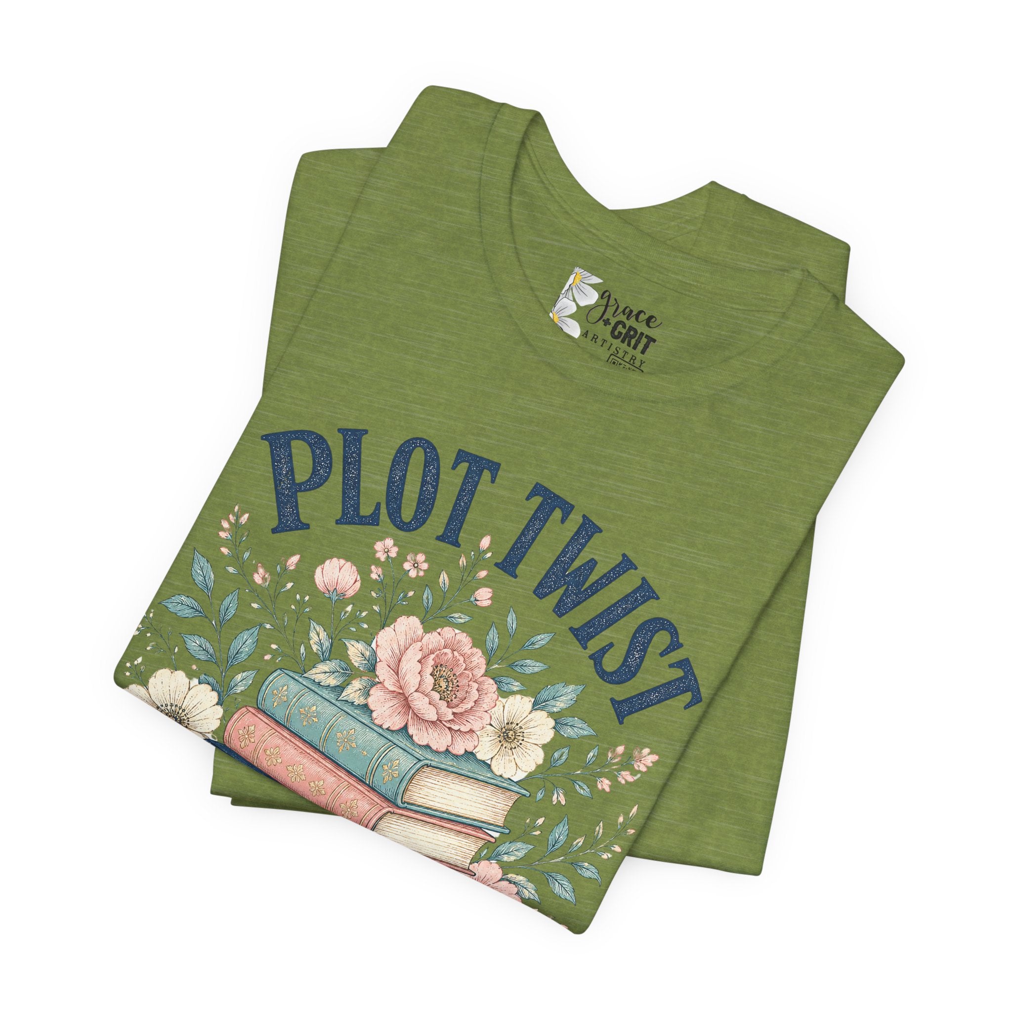 Plot Twist Survivor Tee — Floral Books Graphic T-Shirt for Book Lovers