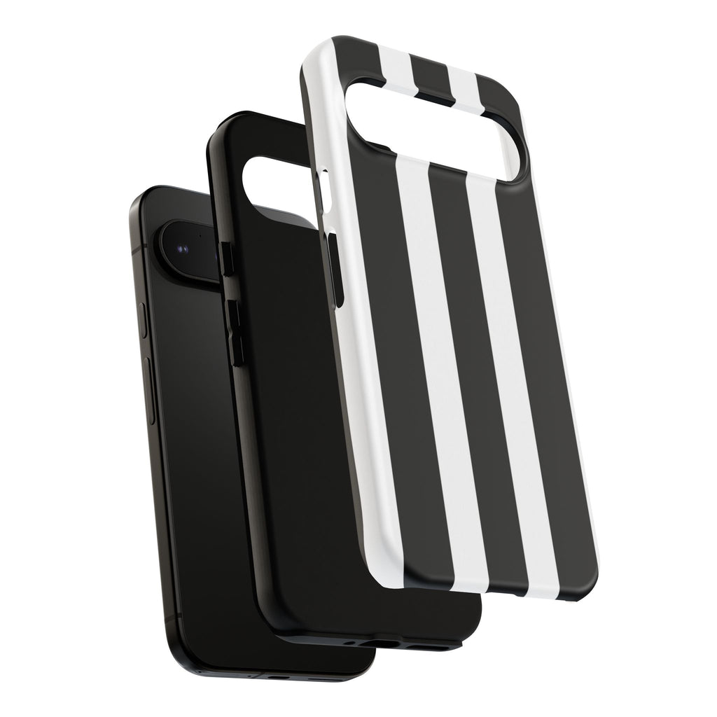Black & White Vertical Stripe Phone Case — Tough Protective iPhone Cover