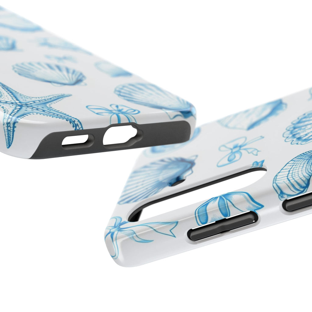 Seashell Blue Tough Phone Case – Coastal Shell Pattern Protective Cover
