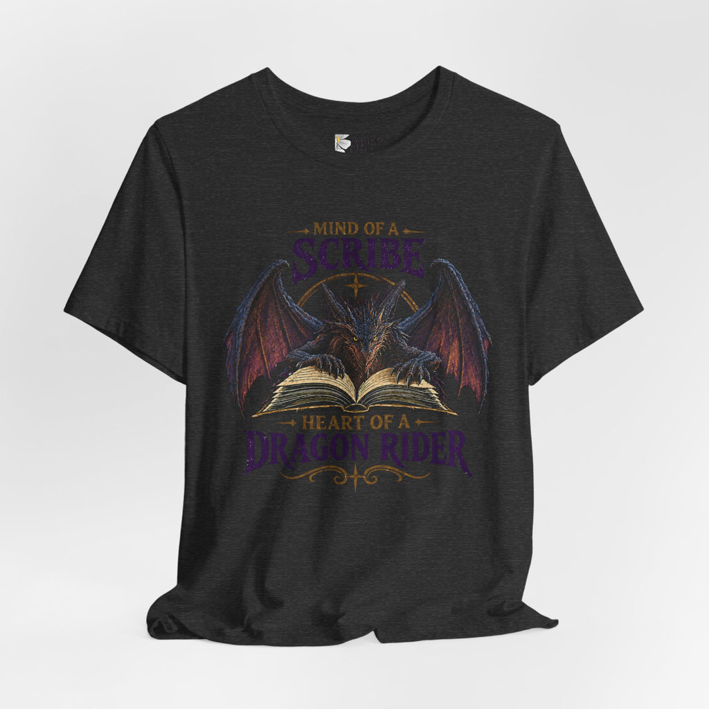 Scribe Dragon Rider T-Shirt — "Mind of a Scribe, Heart of a Dragon Rider" Fantasy Tee
