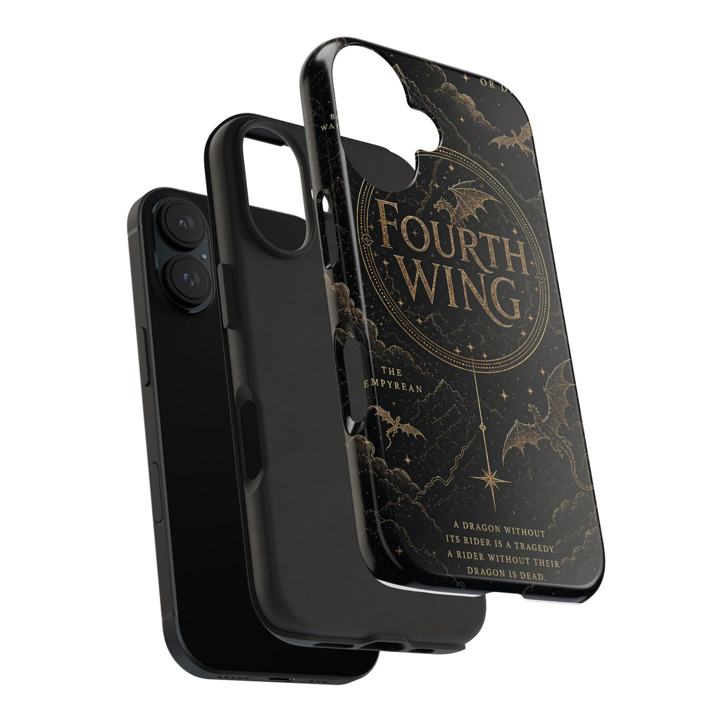 Fourth Wing Tough Phone Case — Dark Fantasy Dragon Design, 'Fly or Die' Quote