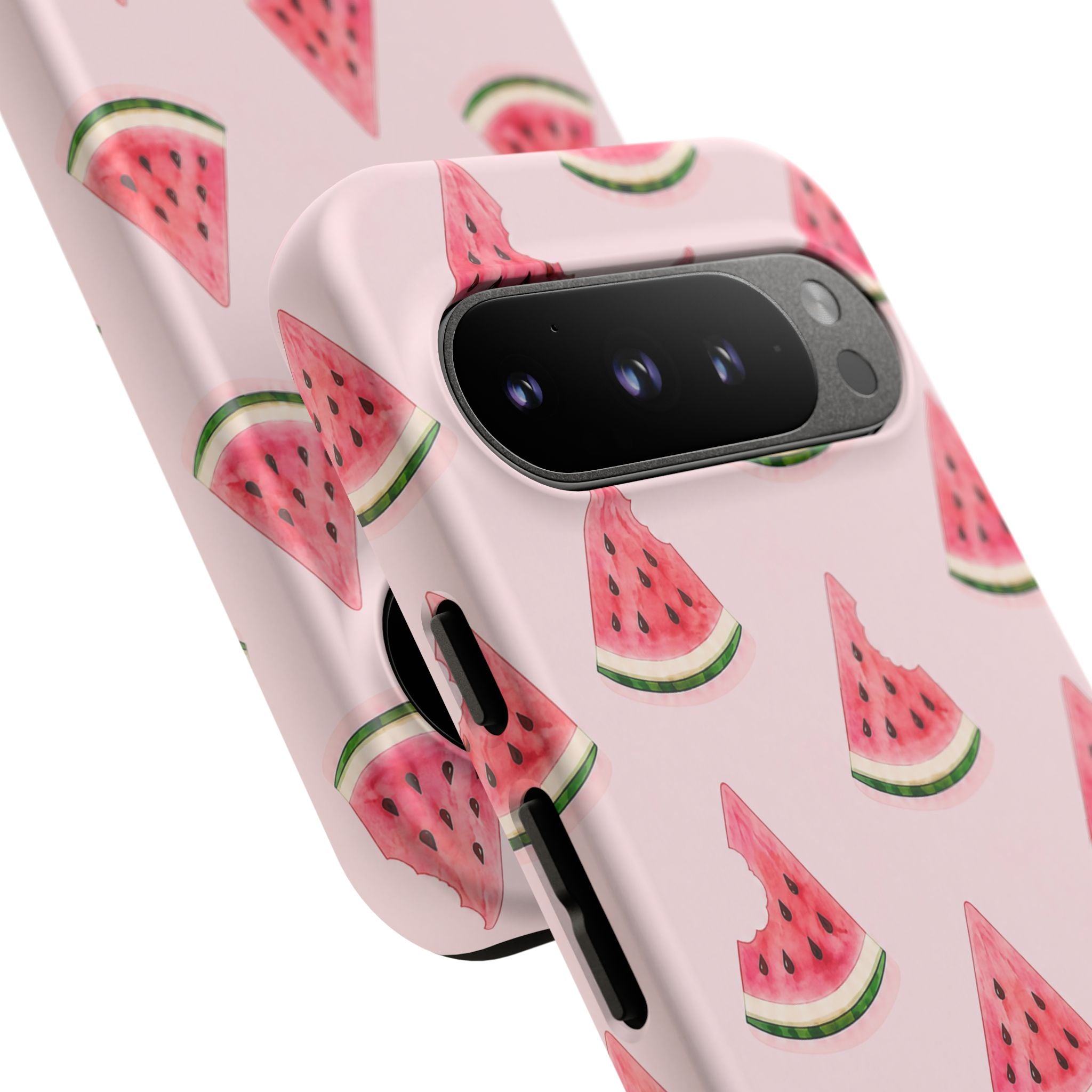 Watermelon Pattern Tough Phone Case — Pink Fruit Slice Protective Case