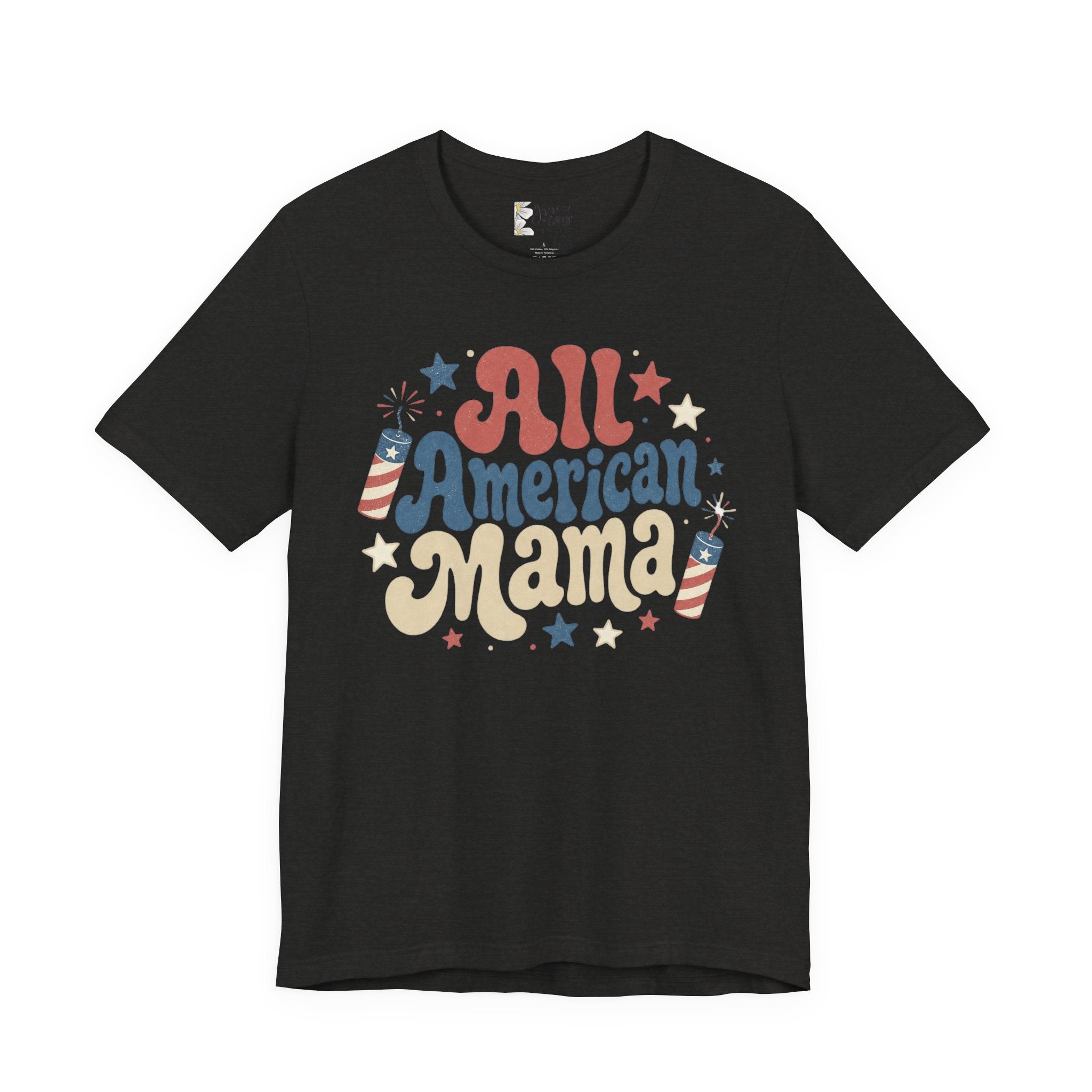 All American Mama T-Shirt – Vintage Patriotic Mom Tee (4th of July)