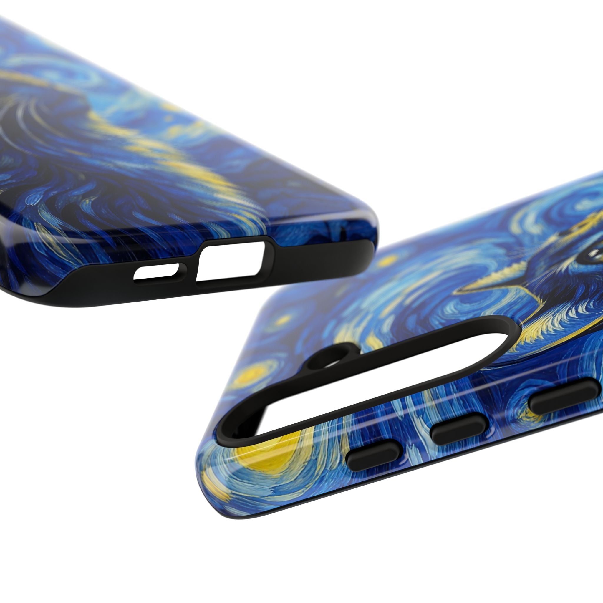 Starry Night Cat Phone Case — Van GoghStyle Blue Galaxy iPhone Cover