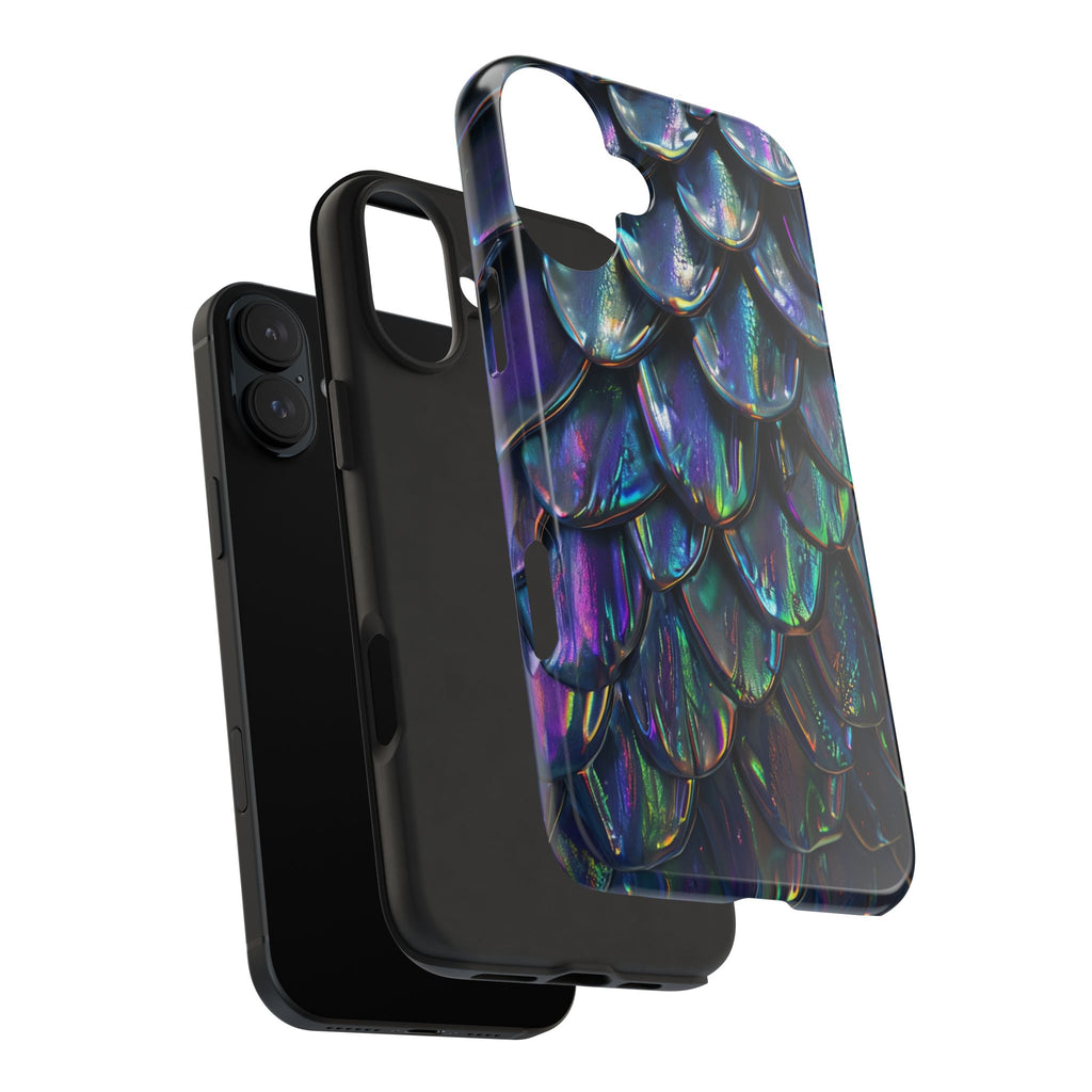 Holographic Mermaid Scale Tough Phone Case — Iridescent Protective Phone Cover