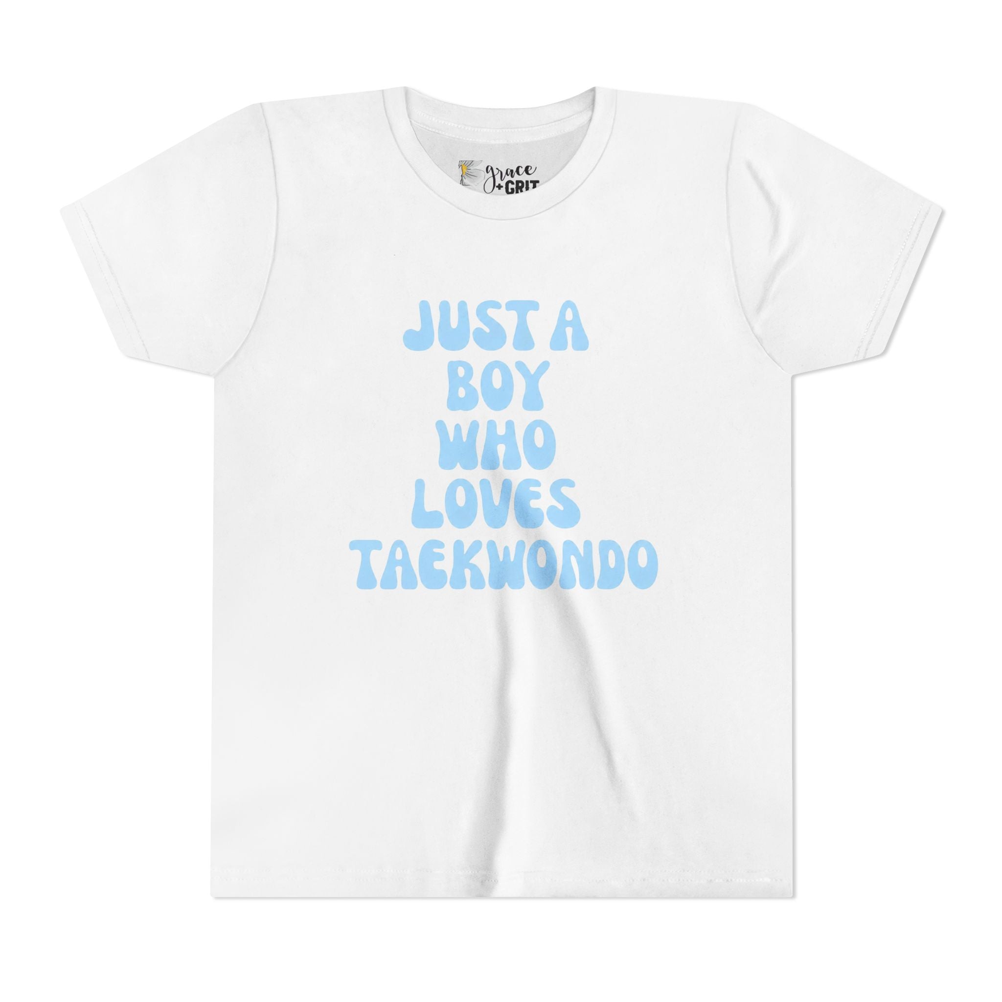 Youth Tee — "Just A Boy Who Loves Taekwondo" Martial Arts Shirt