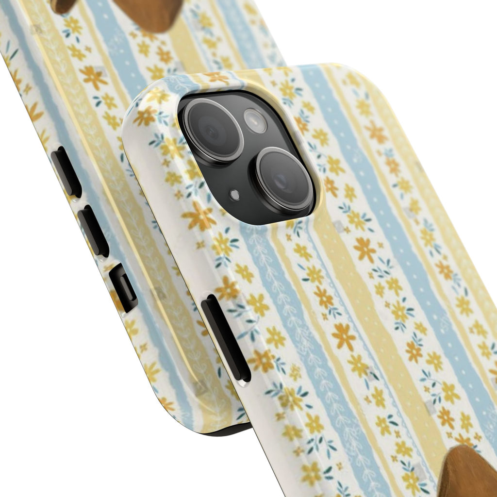 Cowboy Goose Tough Phone Case — Cute Farm Animal iPhone Case with Floral Stripes