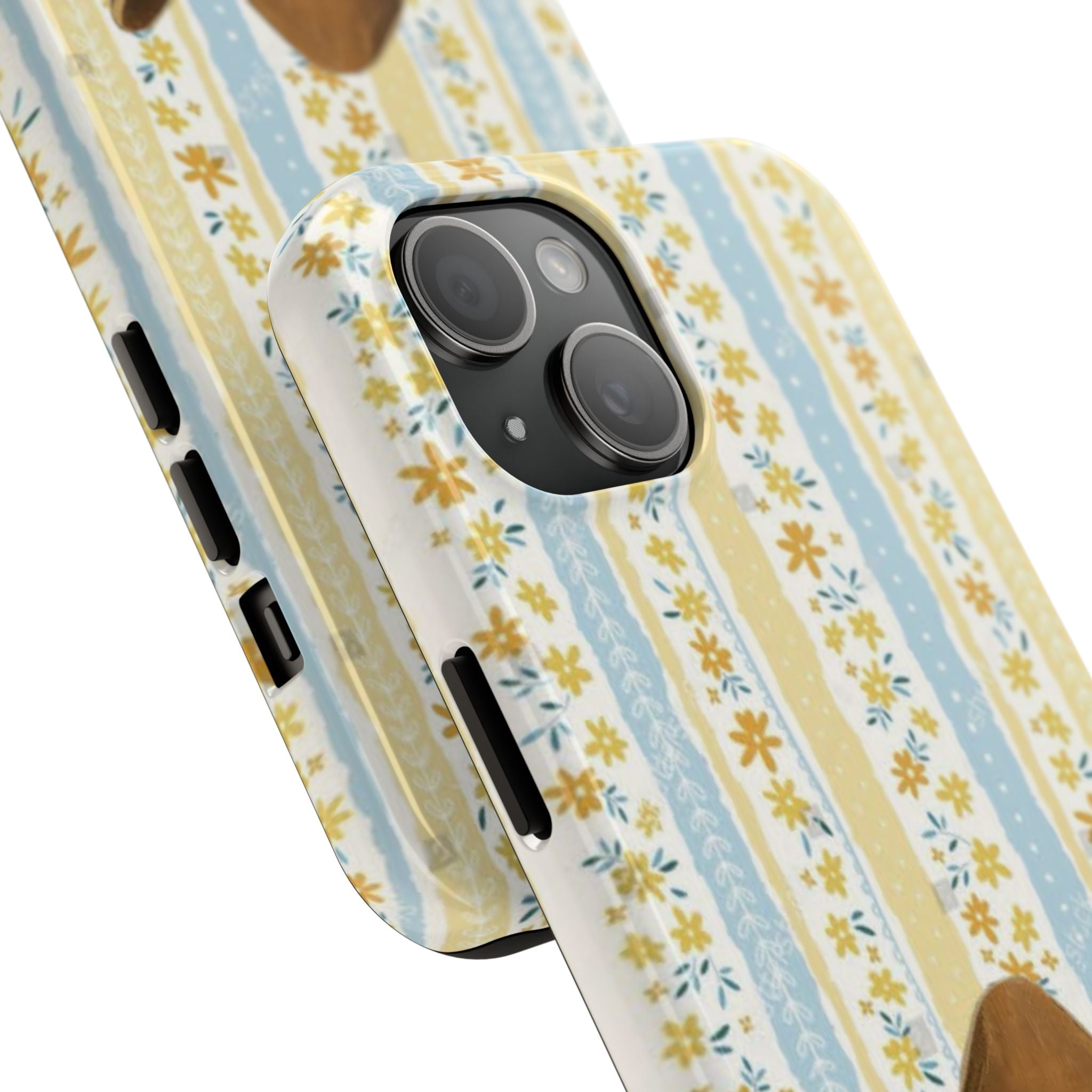 Cowboy Goose Tough Phone Case — Cute Farm Animal iPhone Case with Floral Stripes