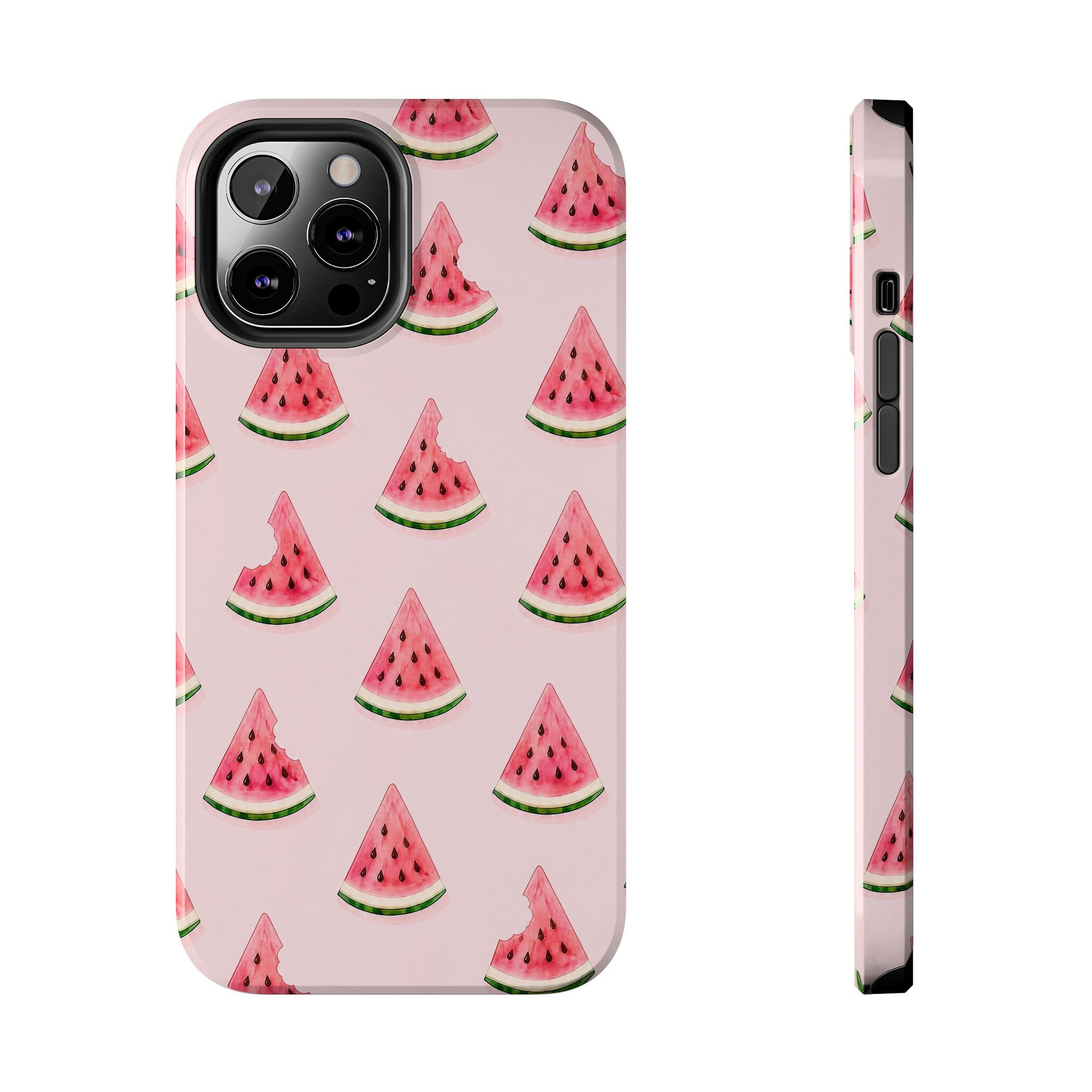 Watermelon Slice Tough Phone Case — Pink Fruit Pattern, Summer Phone Cover