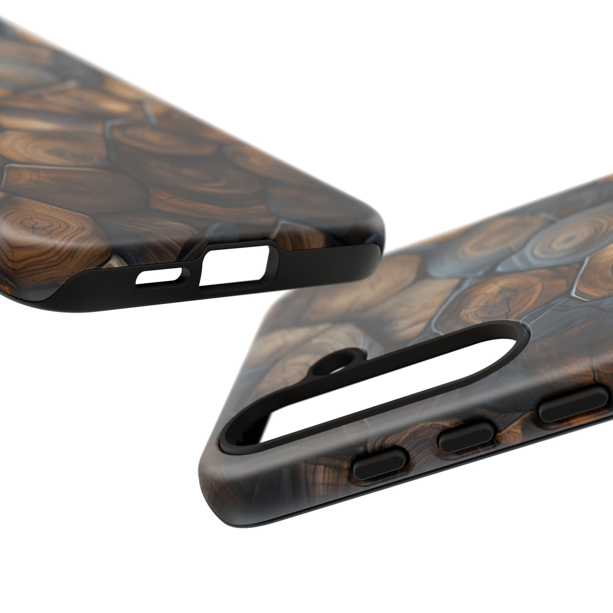 Wood Grain Hex Phone Case — Rustic Geometric iPhone Protection