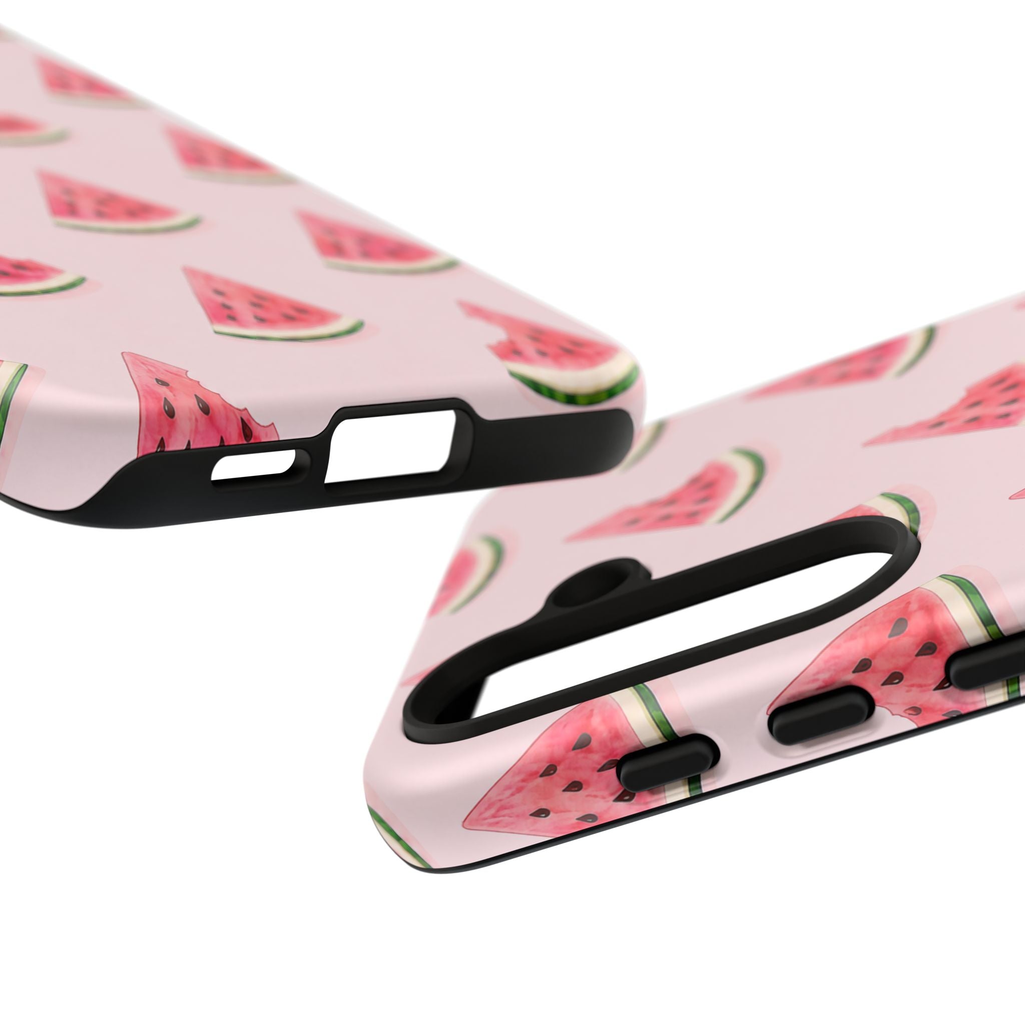Watermelon Pattern Tough Phone Case — Pink Fruit Slice Protective Case