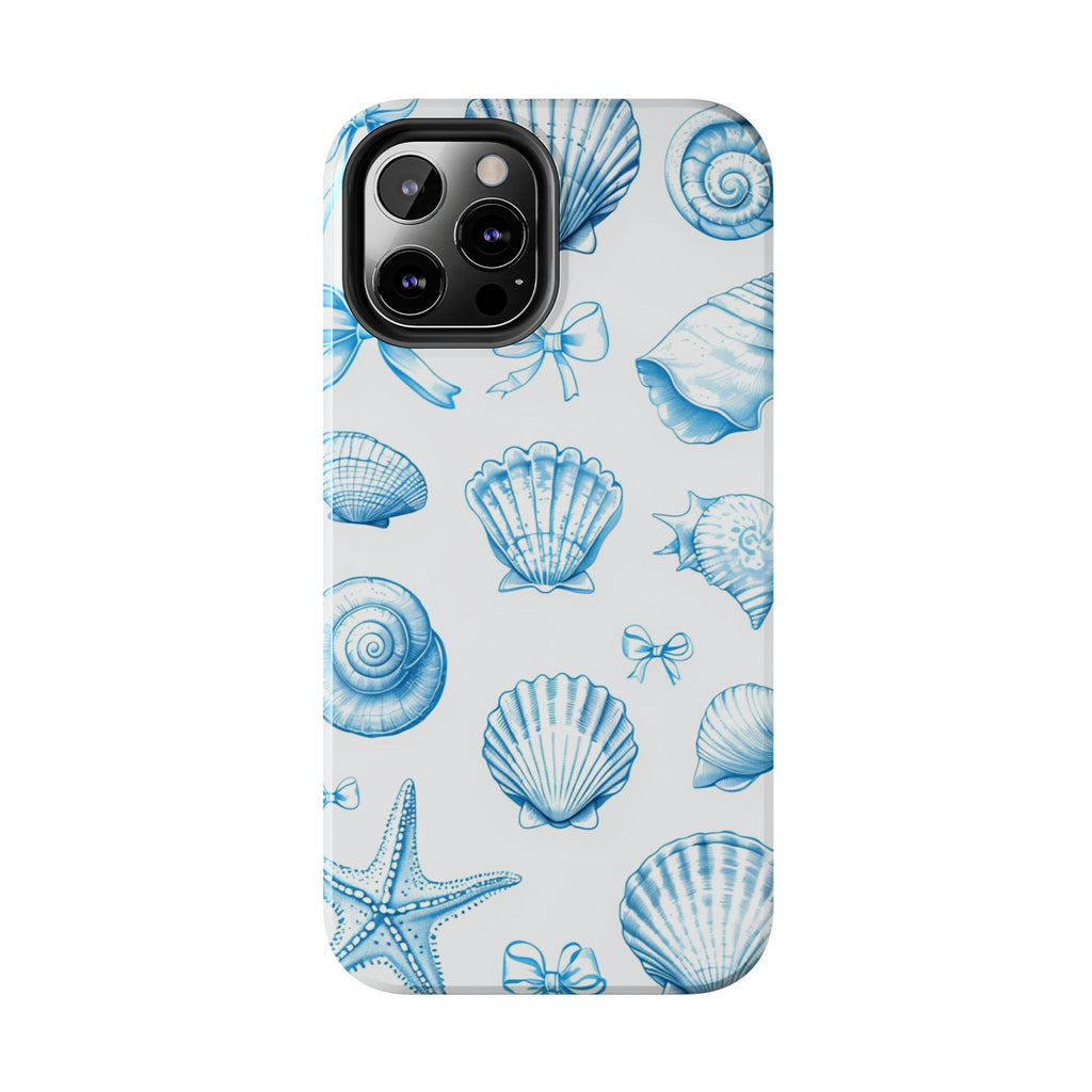 Seashell Blue Tough Phone Case – Coastal Shell Pattern Protective Cover
