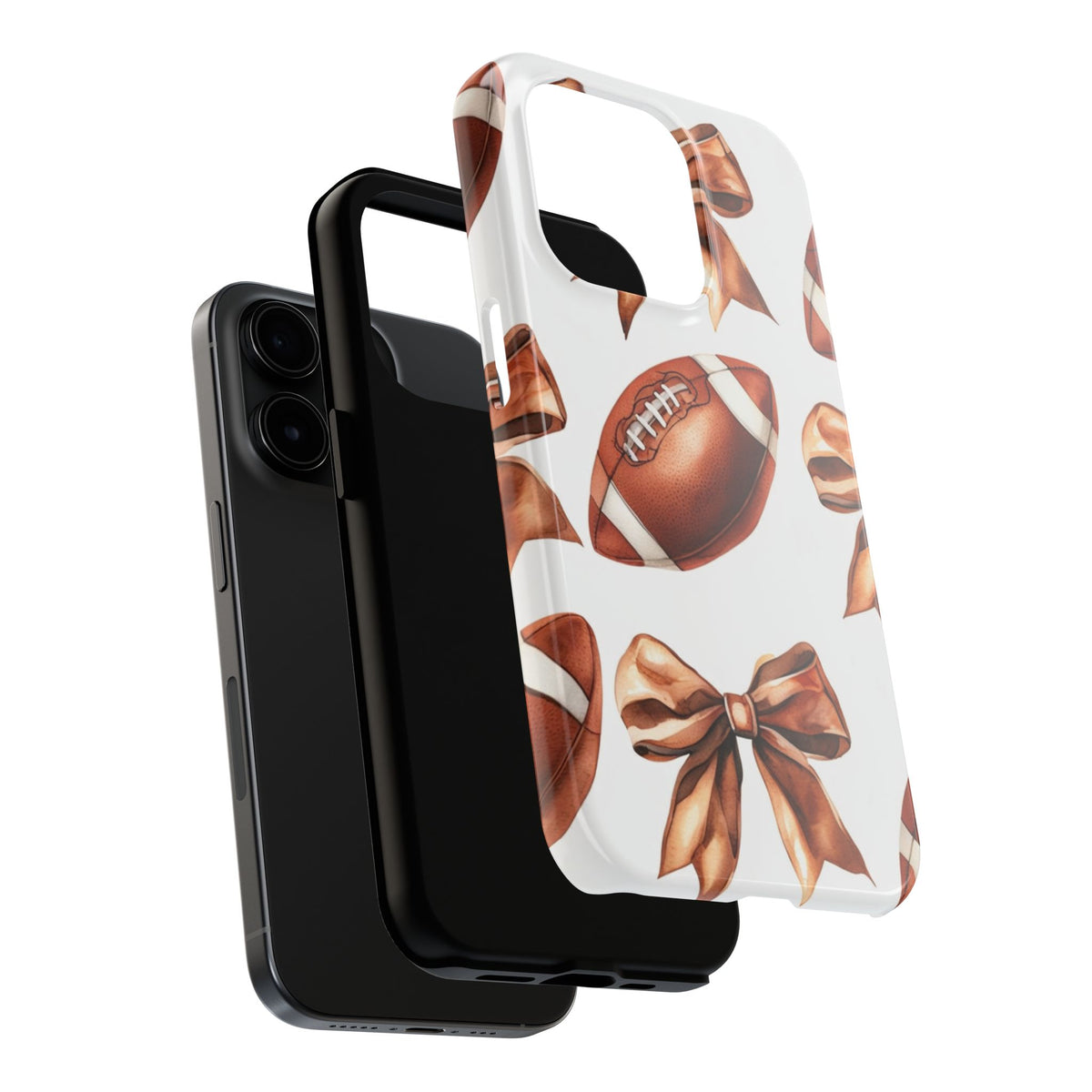 Tough Phone Case – Football & Bow Pattern