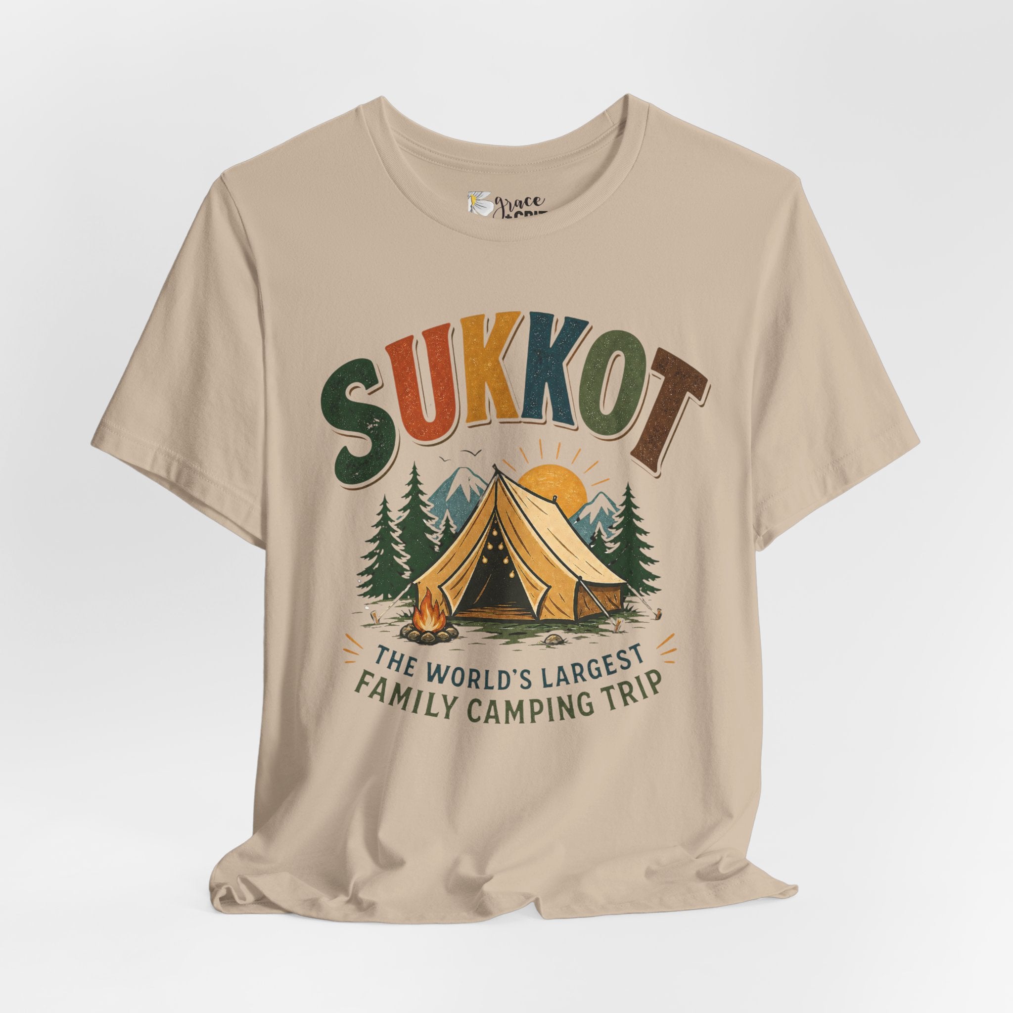 Sukkot Camping T-Shirt — "Sukkot: The World's Largest Family Camping Trip"