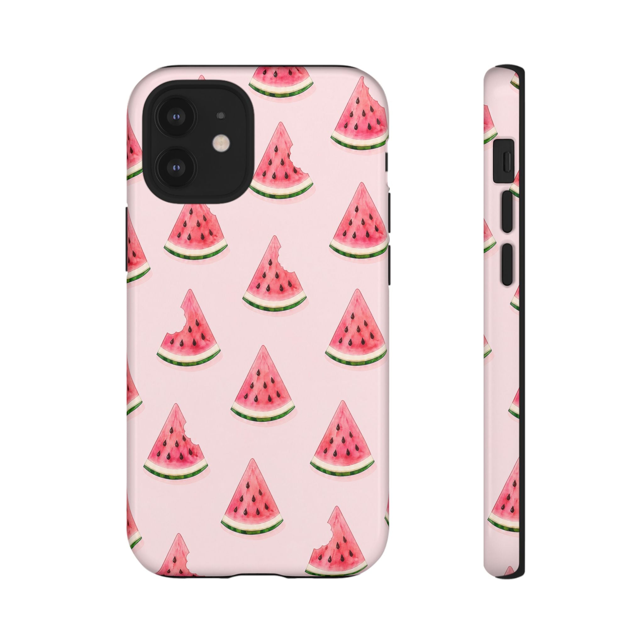 Watermelon Pattern Tough Phone Case — Pink Fruit Slice Protective Case