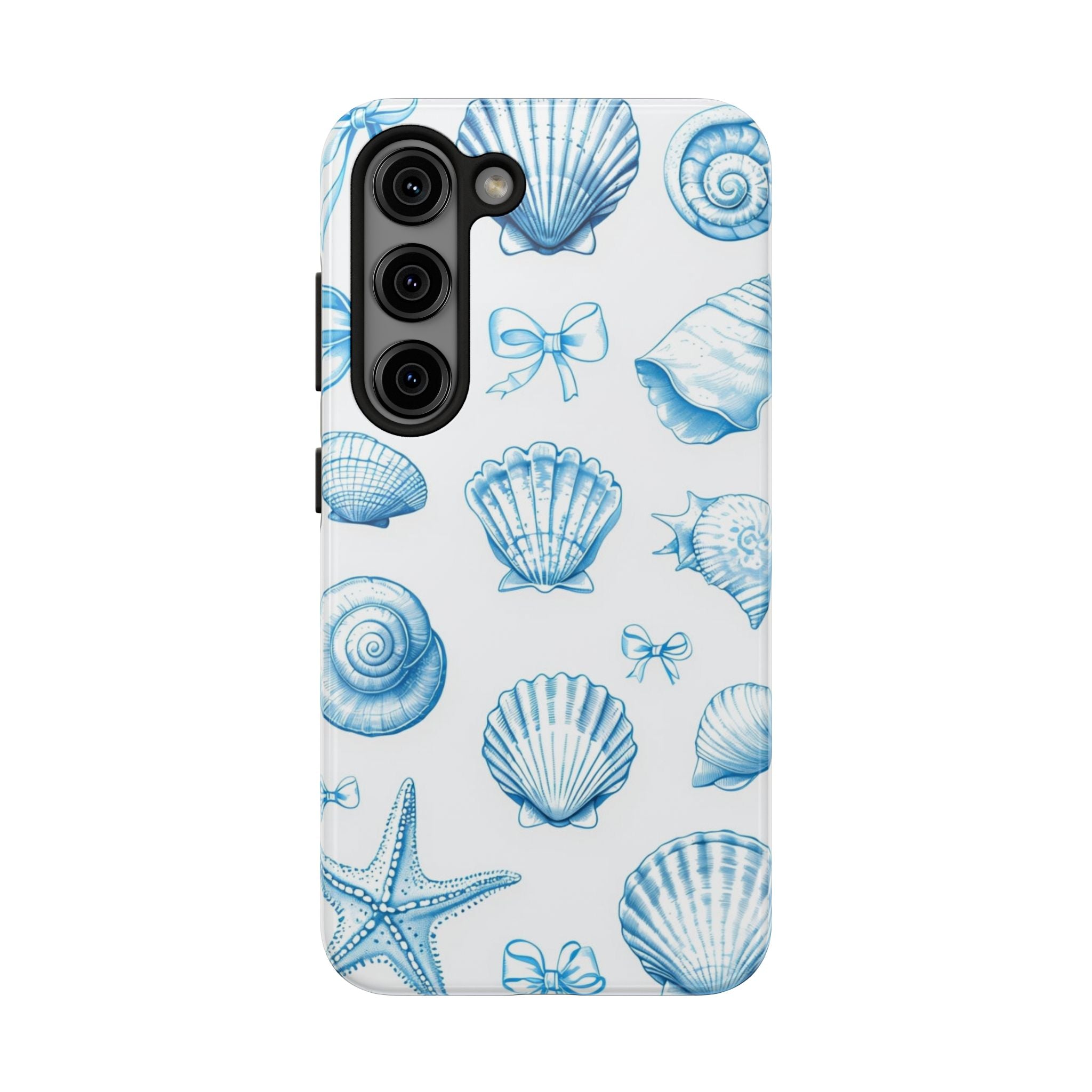 Seashell Blue Tough Phone Case – Coastal Shell Pattern Protective Cover