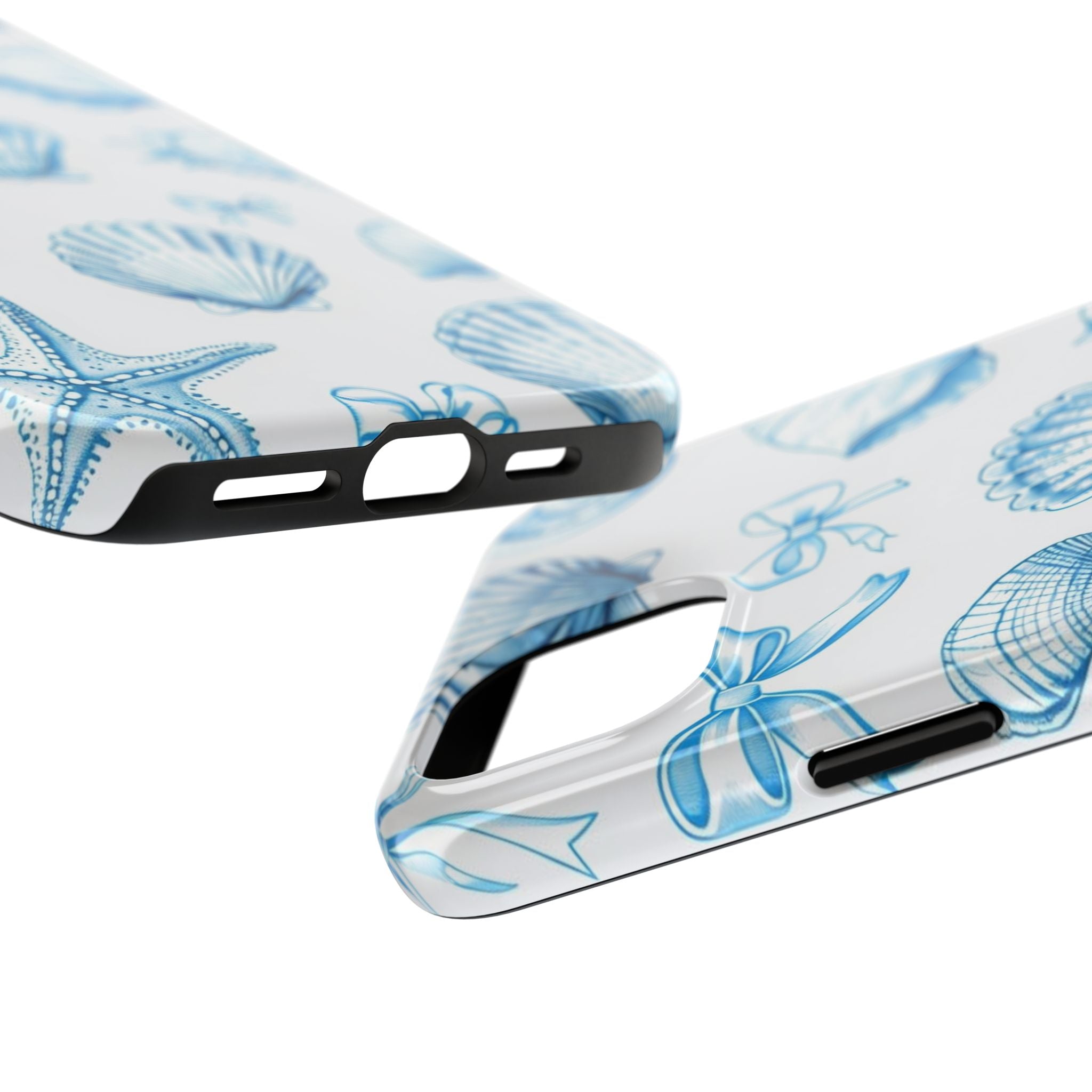 Seashell Blue Tough Phone Case – Coastal Shell Pattern Protective Cover