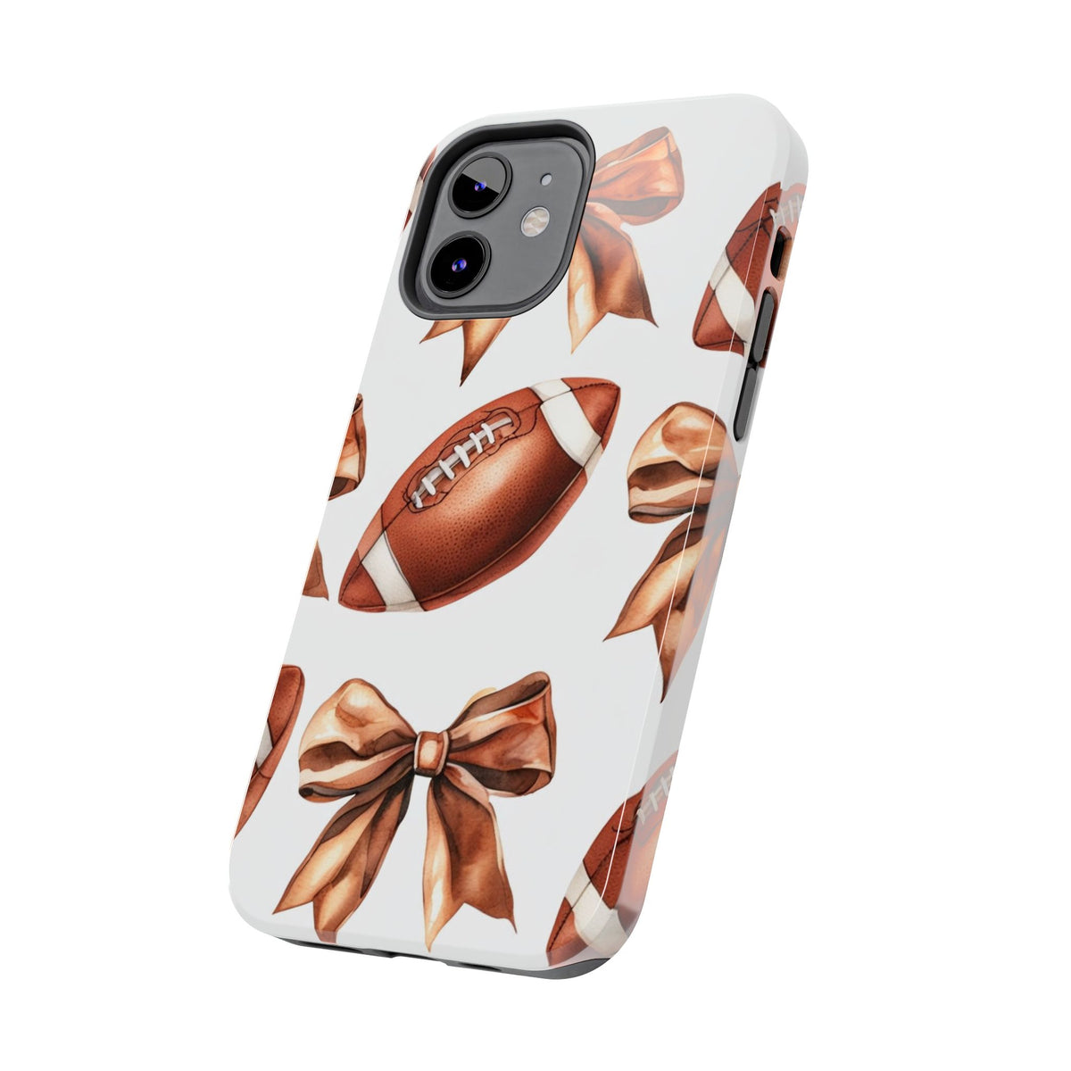Tough Phone Case – Football & Bow Pattern