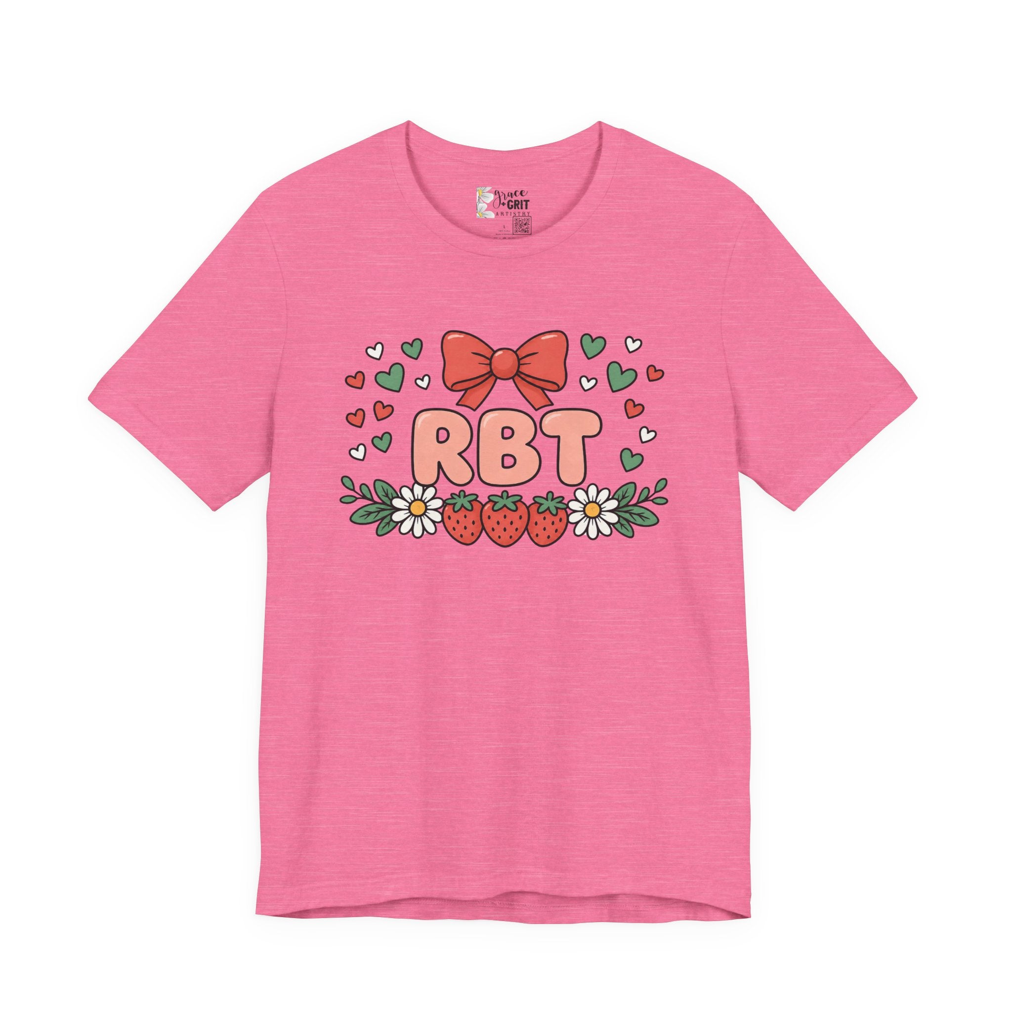 Strawberry Bow RBT Tee — Cute Floral Graphic T-Shirt
