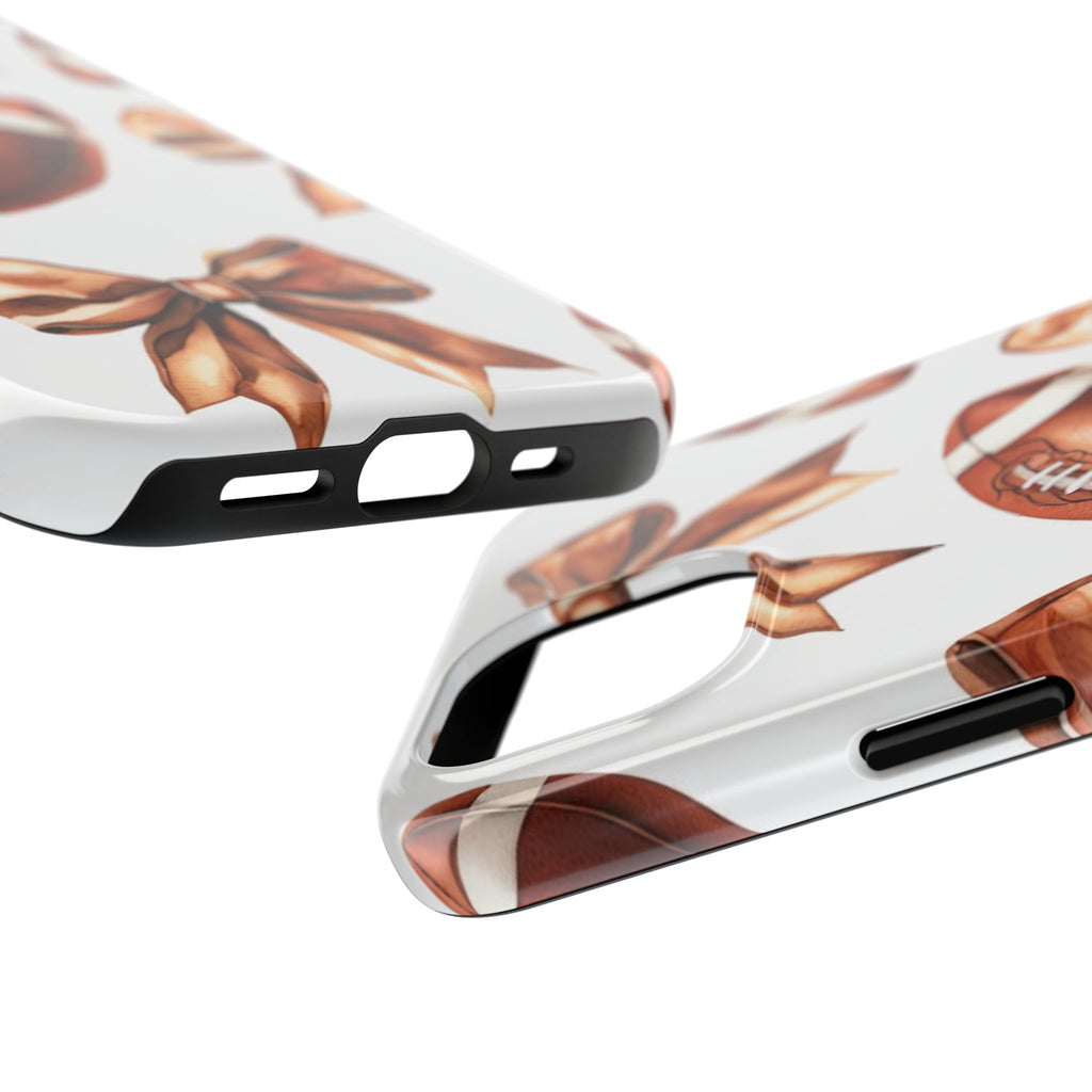 Tough Phone Case – Football & Bow Pattern