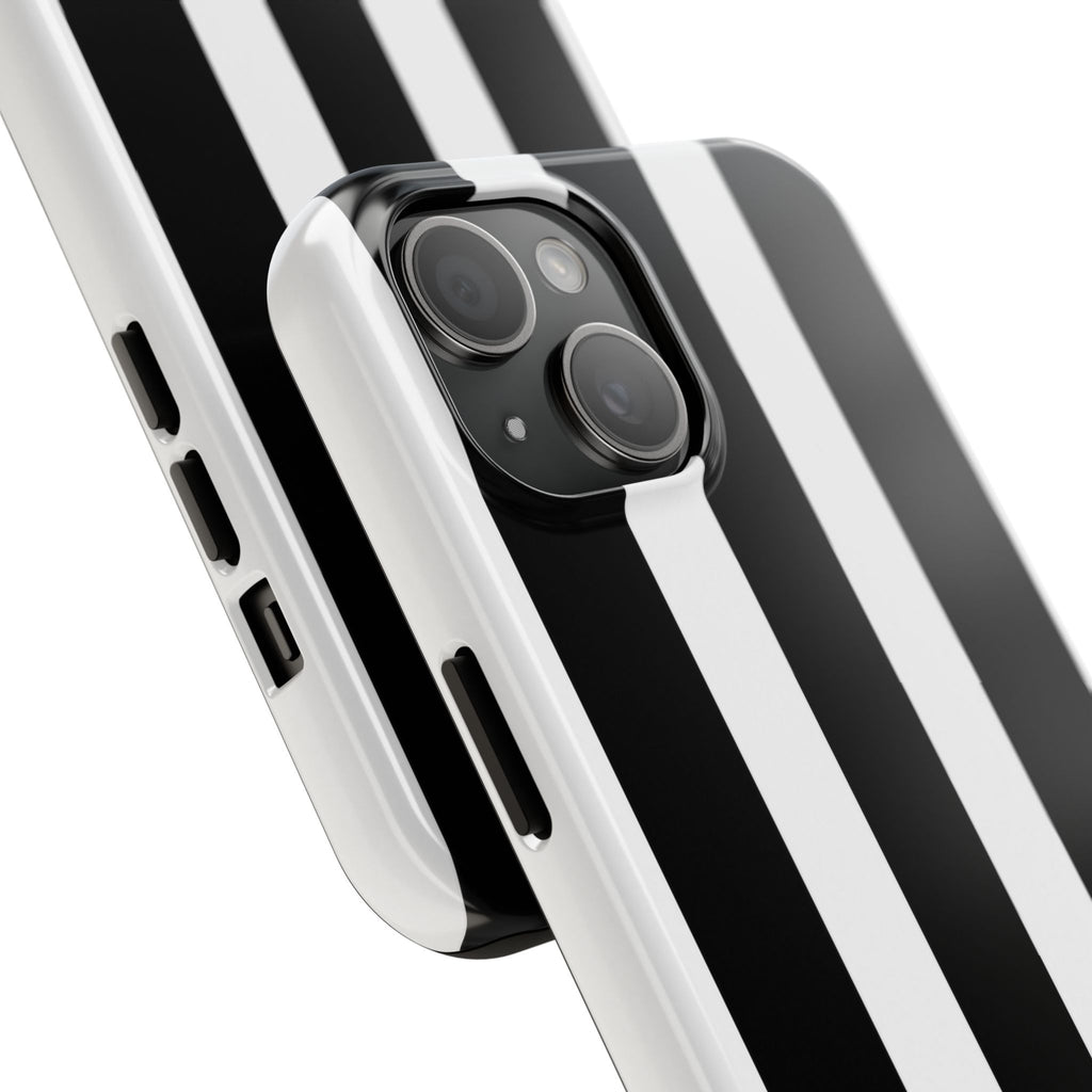 Black & White Bold Stripe Phone Case — Tough Protective Cover