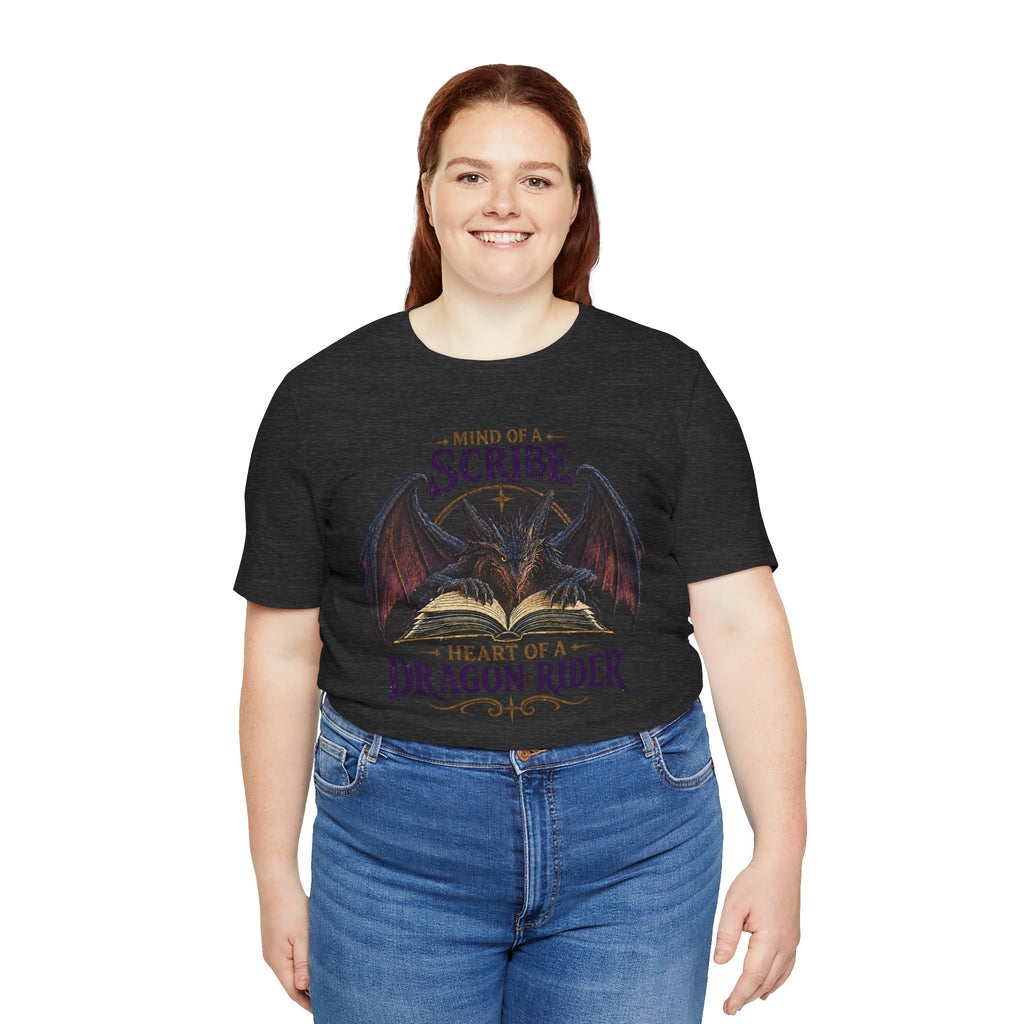 Scribe Dragon Rider T-Shirt — "Mind of a Scribe, Heart of a Dragon Rider" Fantasy Tee