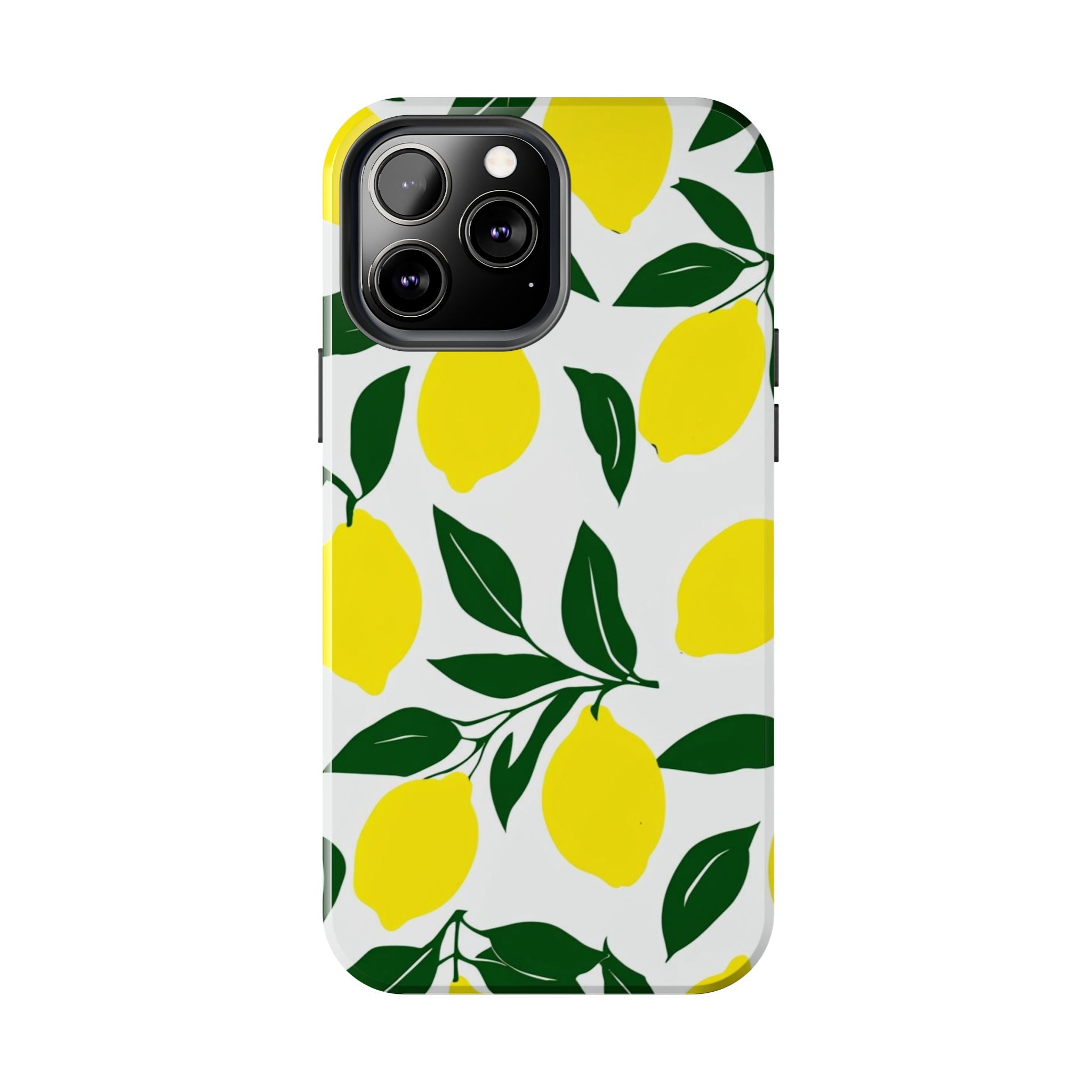 Lemon Pattern Tough Phone Case — Bright Citrus Protective Phone Cover