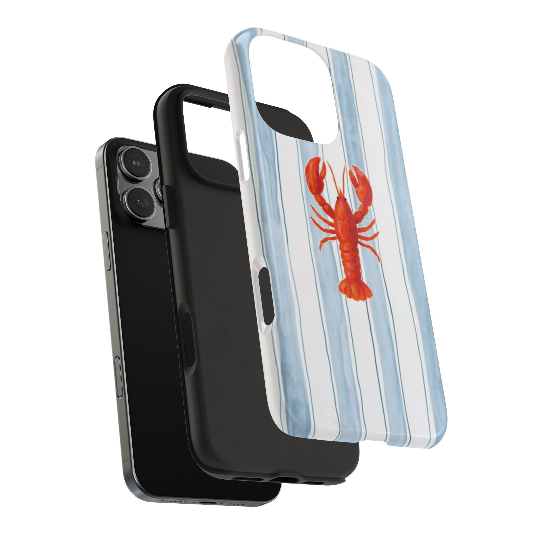 Lobster Stripe Tough Phone Case — Coastal Nautical Protective Cover