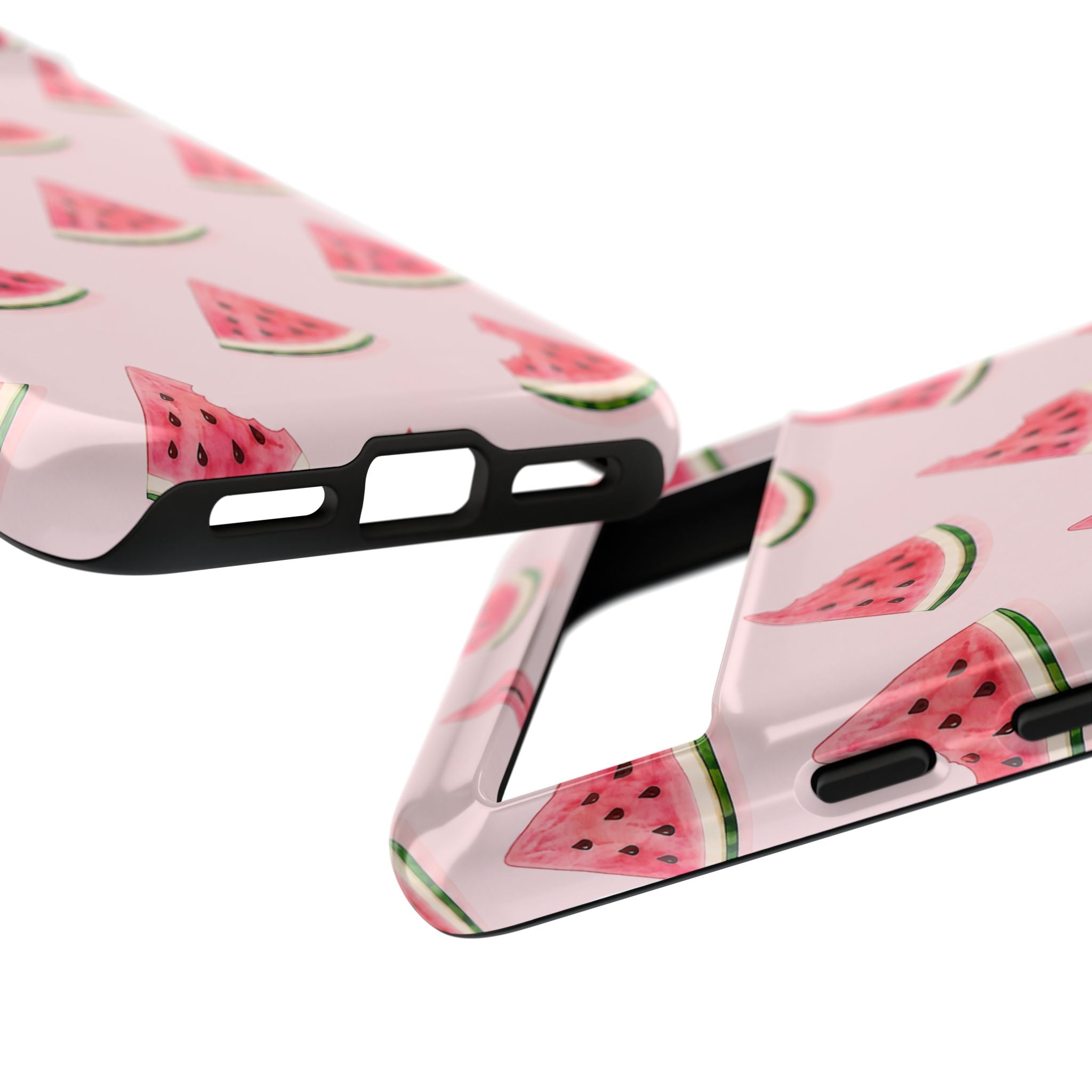 Watermelon Pattern Tough Phone Case — Pink Fruit Slice Protective Case