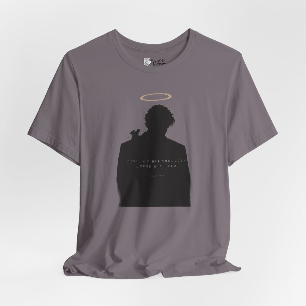 Silhouette Halo Tee — 'Angels Are All Around Us' Graphic T-Shirt