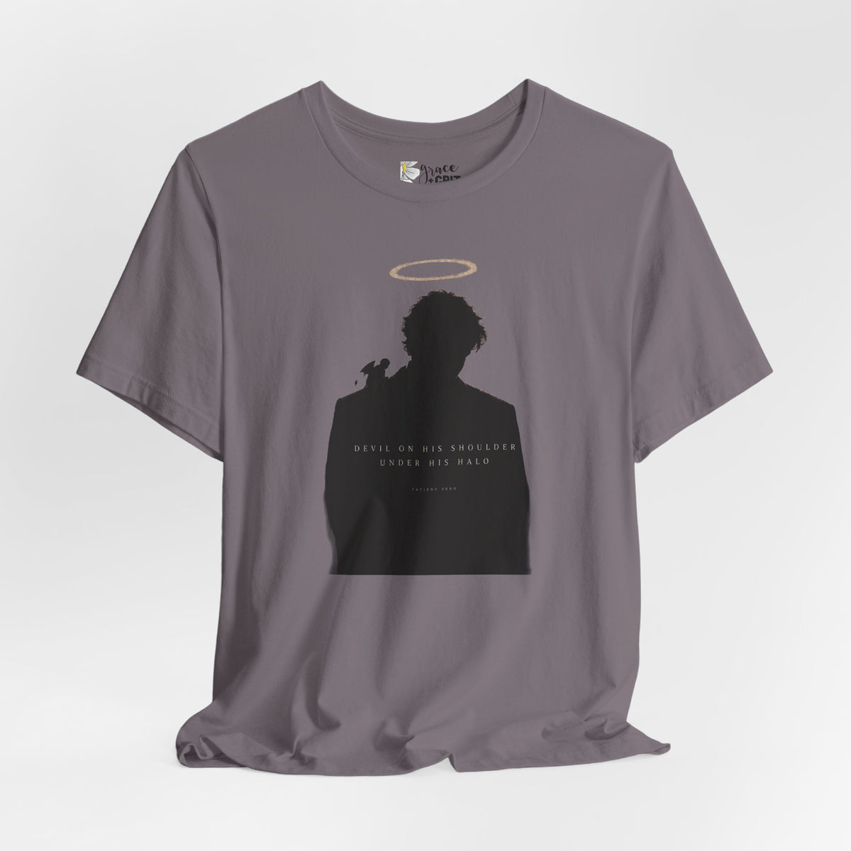 Silhouette Halo Tee — 'Angels Are All Around Us' Graphic T-Shirt