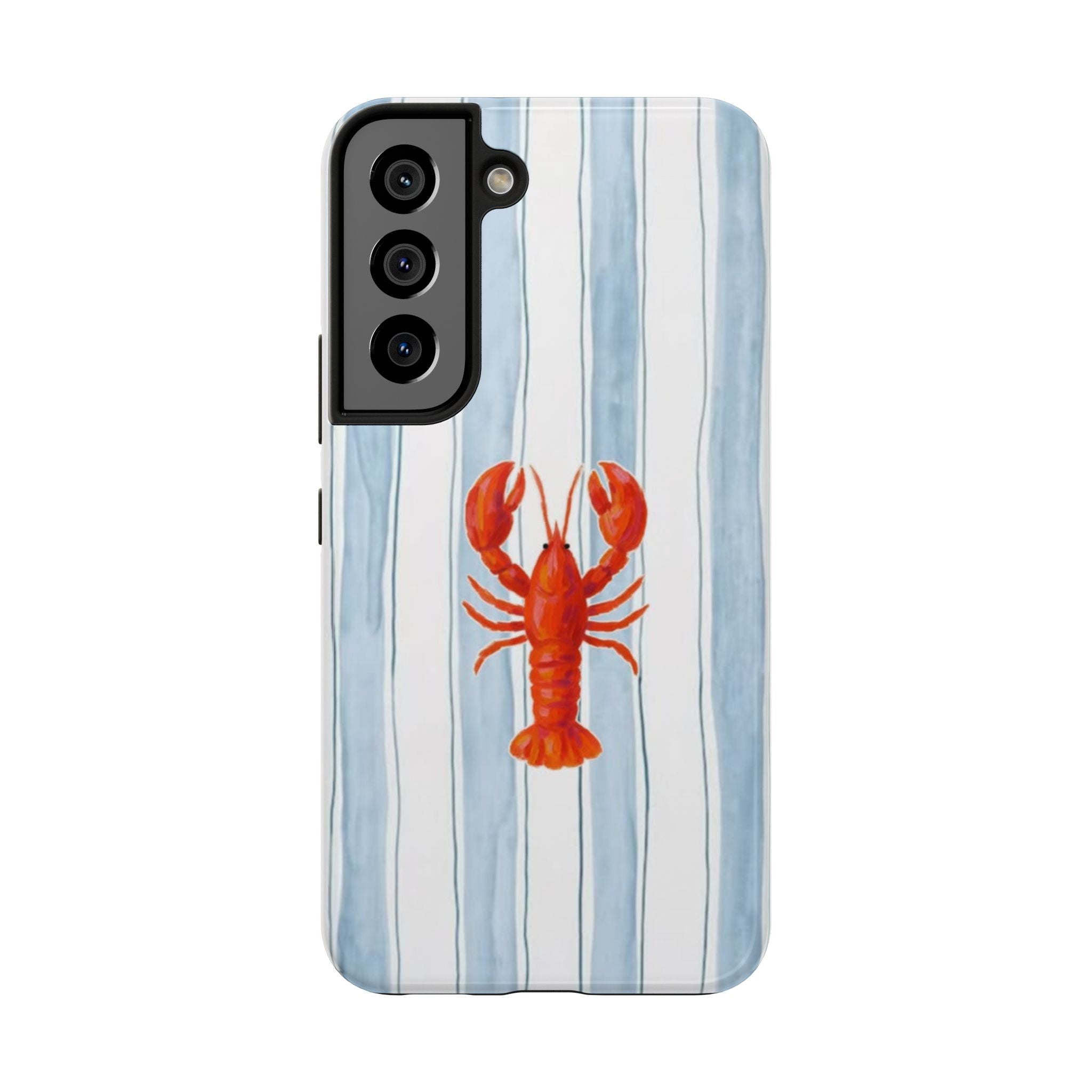 Lobster Stripe Tough Phone Case — Coastal Nautical Protective Cover