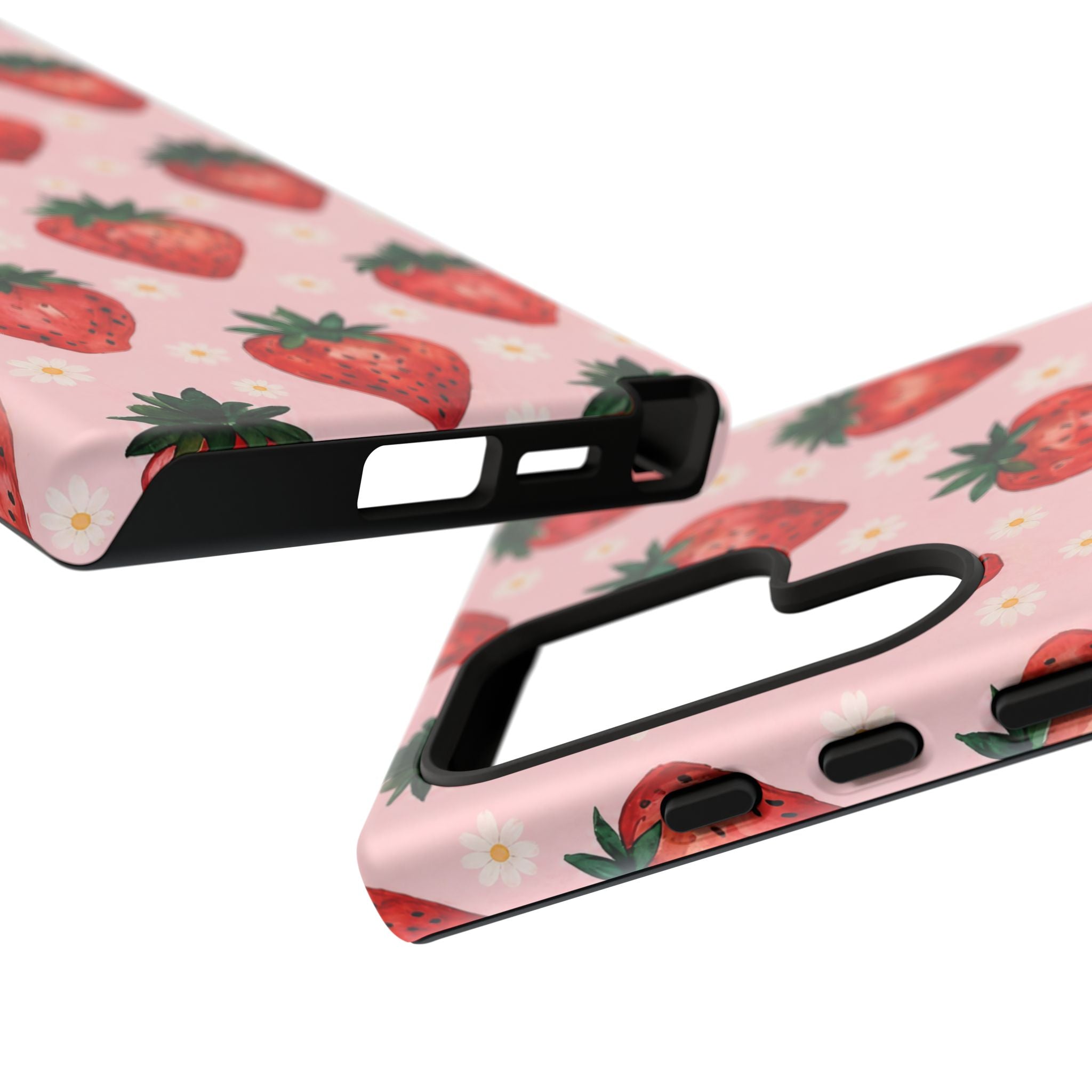 Strawberry Pattern Tough Case — Cute Pink Fruit Phone Case