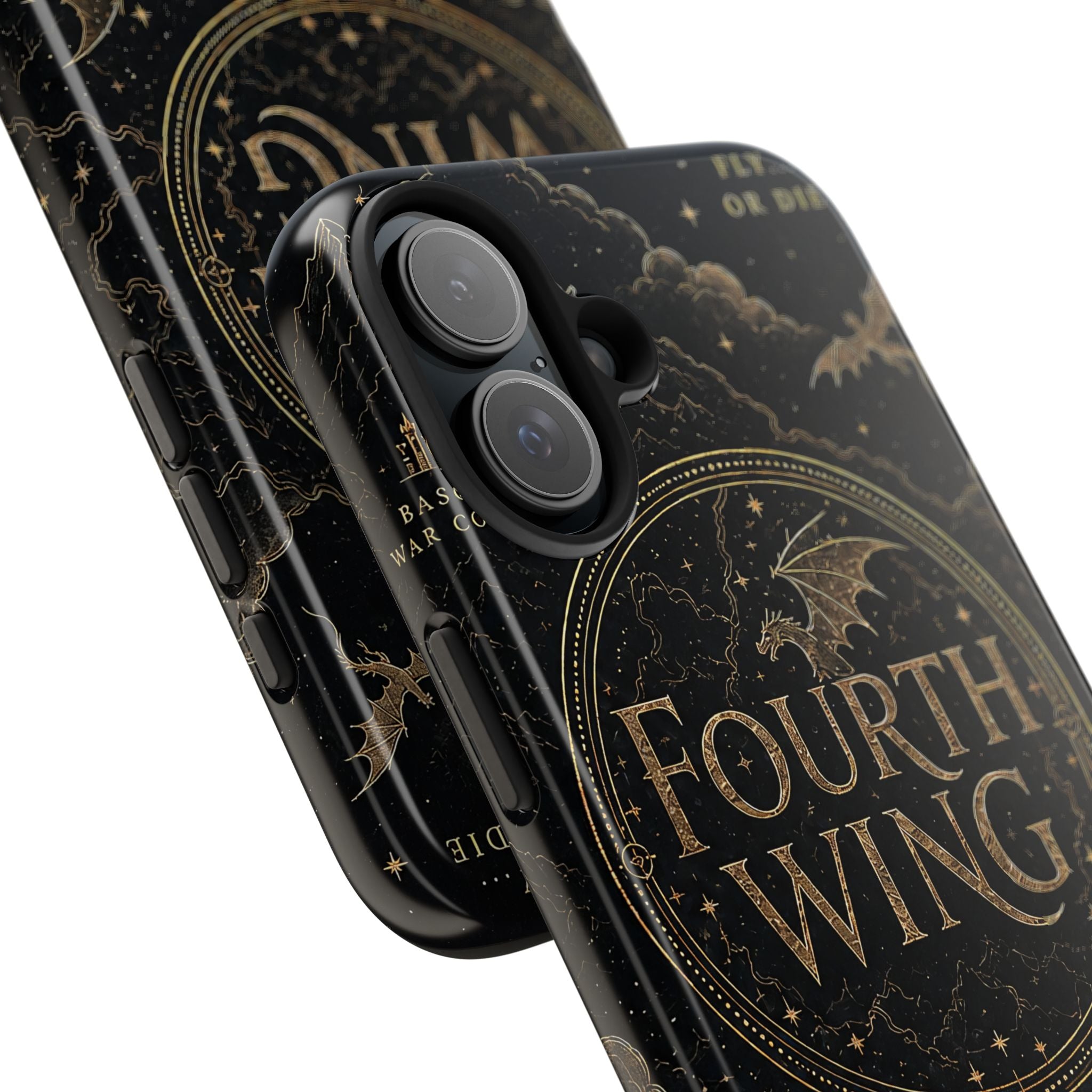 Fourth Wing Tough Phone Case — Dark Fantasy Dragon Design, 'Fly or Die' Quote