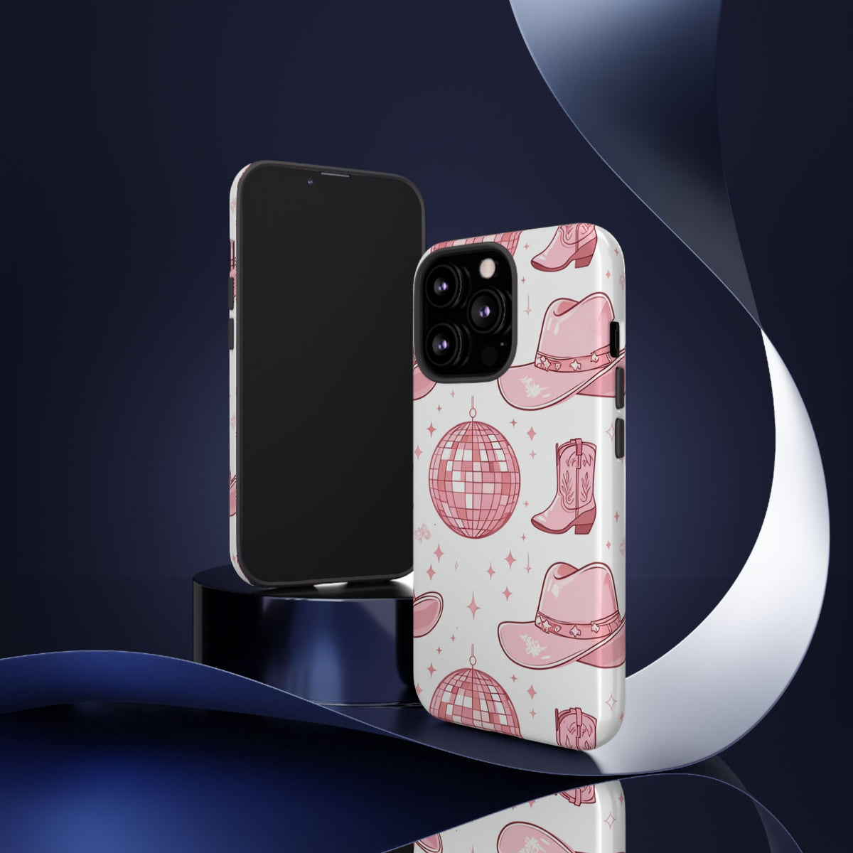 Pink Cowboy Boots & Disco Balls Tough Phone Case