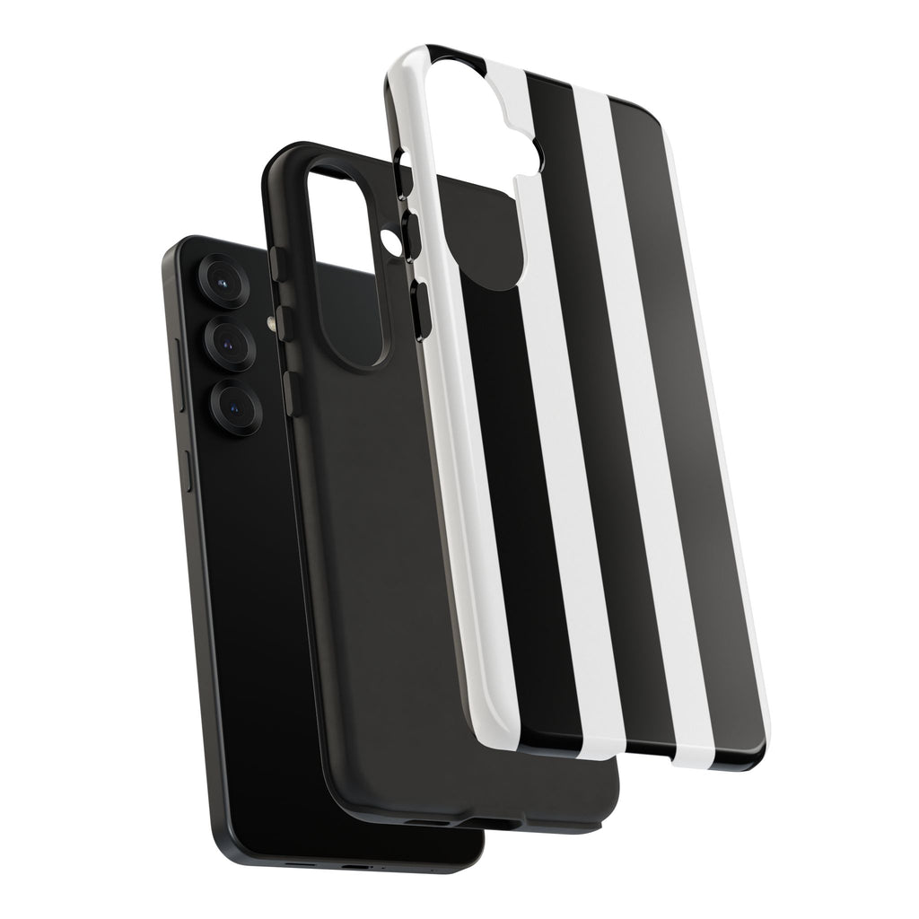 Black & White Vertical Stripe Phone Case — Tough Protective iPhone Cover