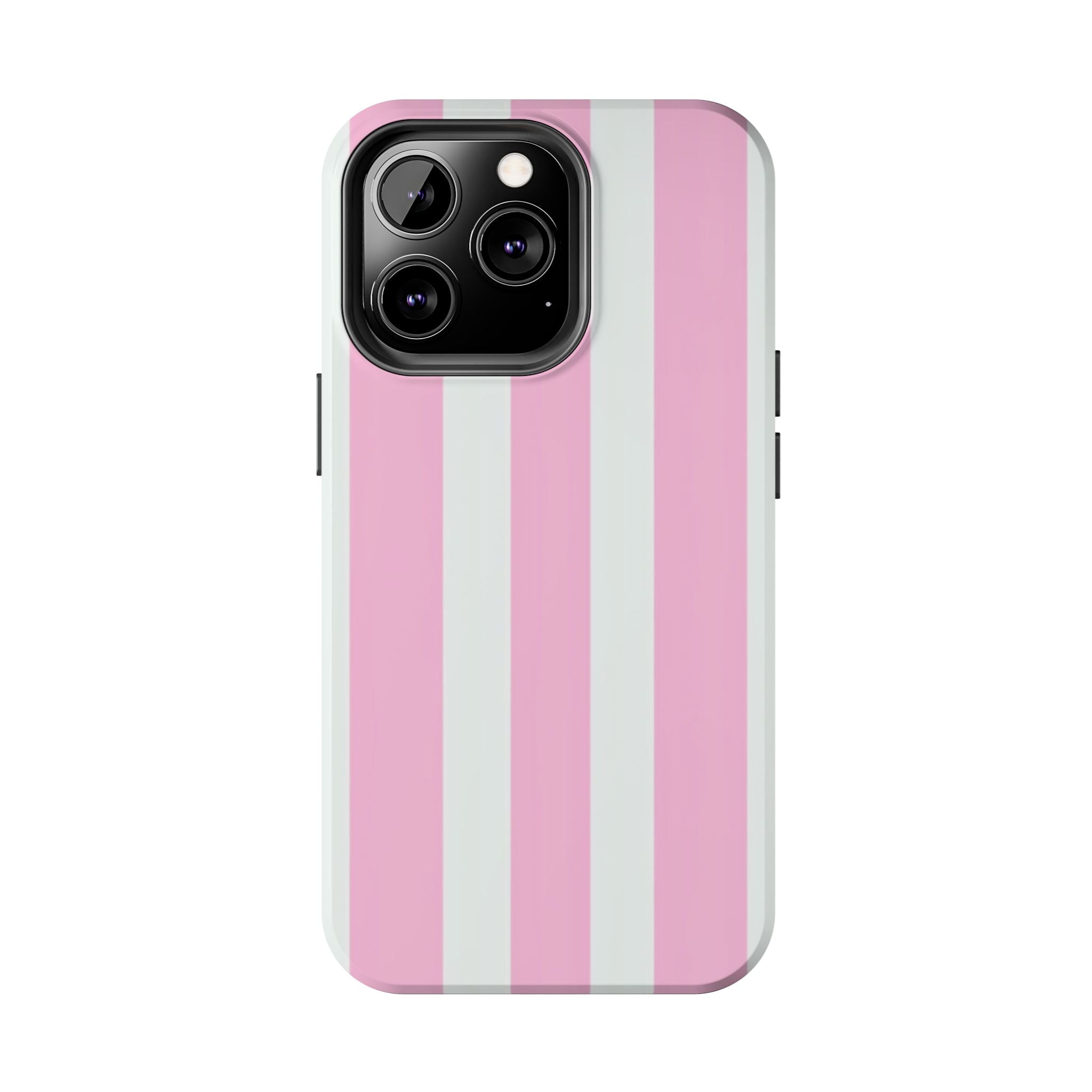 Pink & White Stripe Tough Phone Case — Protective Stripe iPhone Cover
